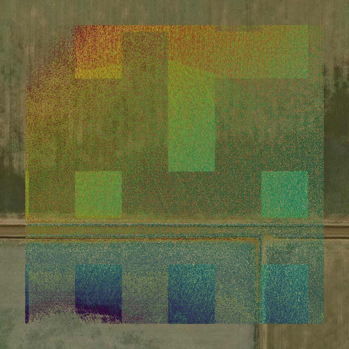 This image shows a LiDAR point cloud in Crosby County created using GIS data in Equator.