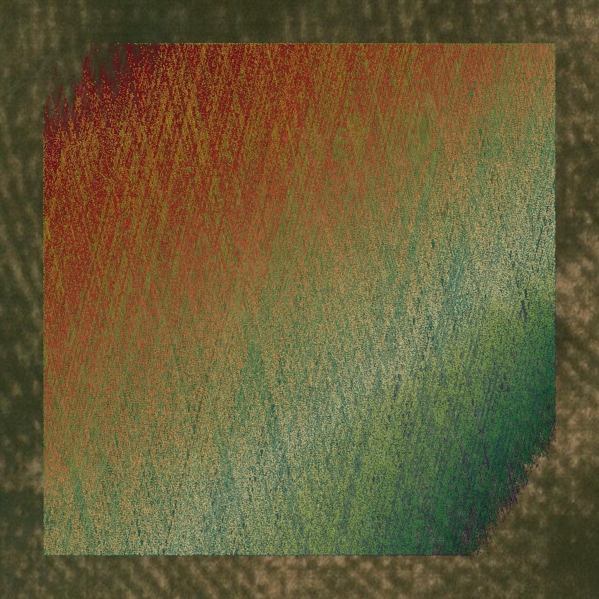 This image shows a LiDAR point cloud in Crosby County created using GIS data in Equator.