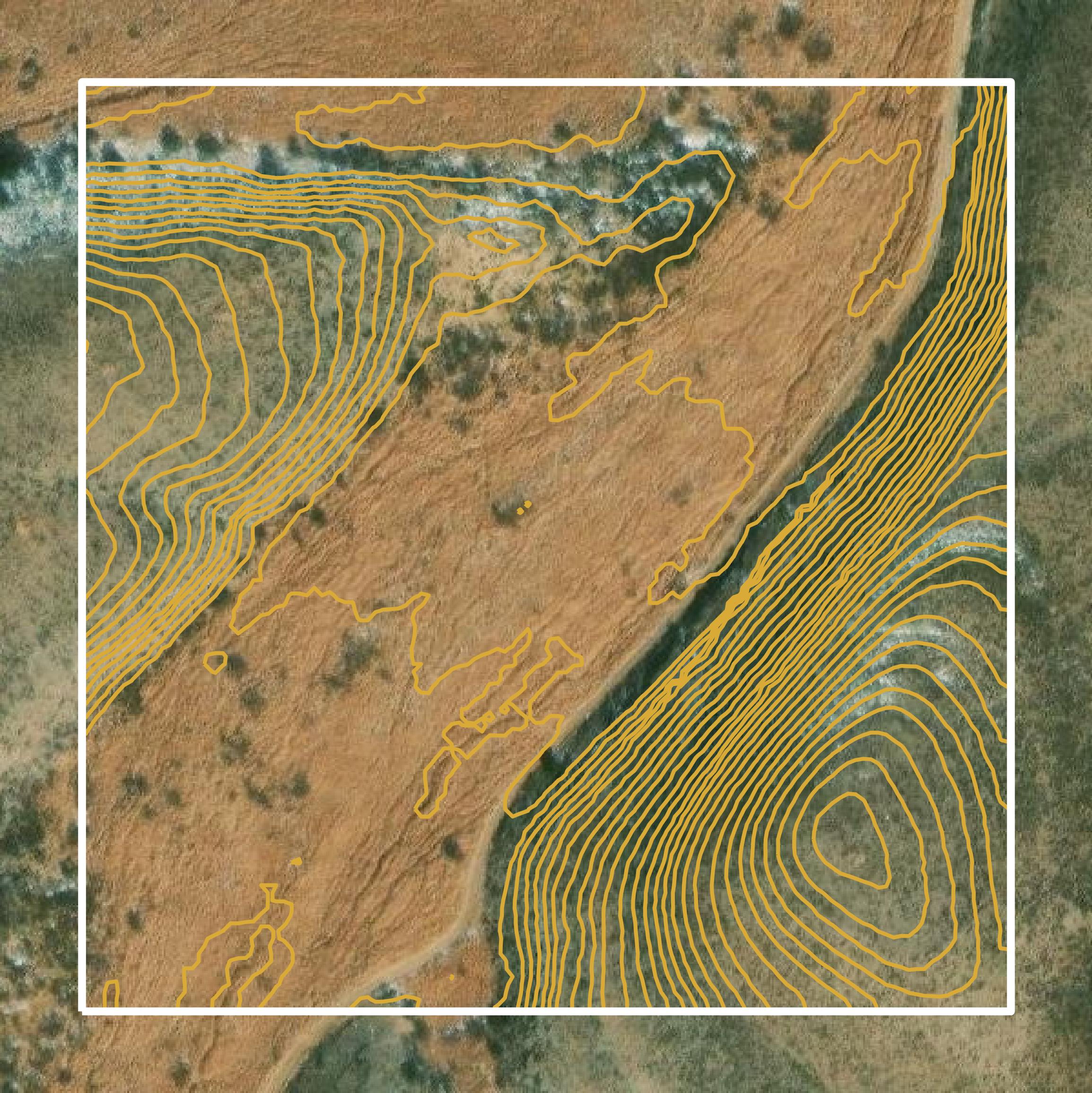 This image shows a contour map in Culberson County created using GIS data in Equator.