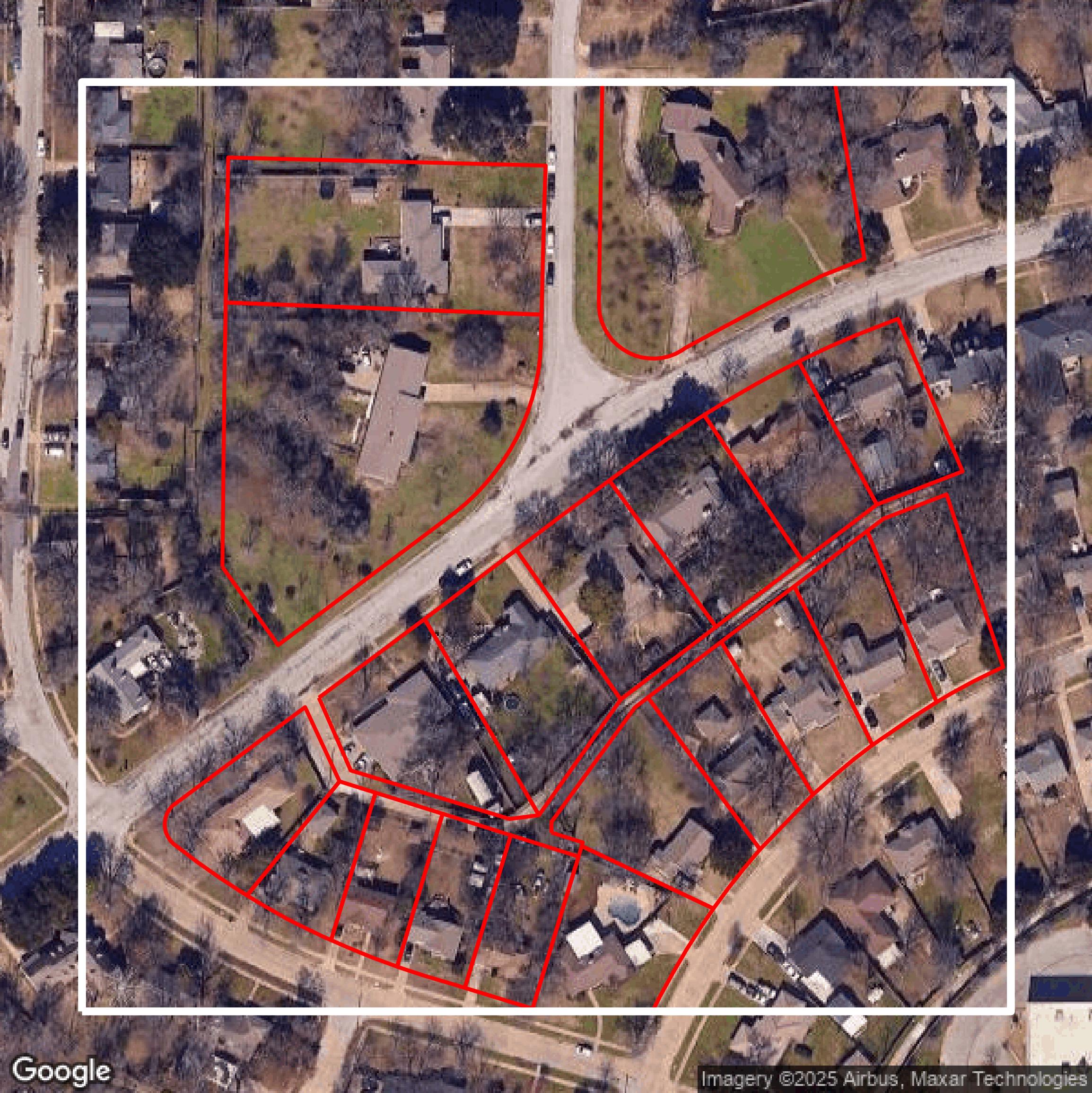 This image shows parcel data in Dallas County created using GIS data in Equator.