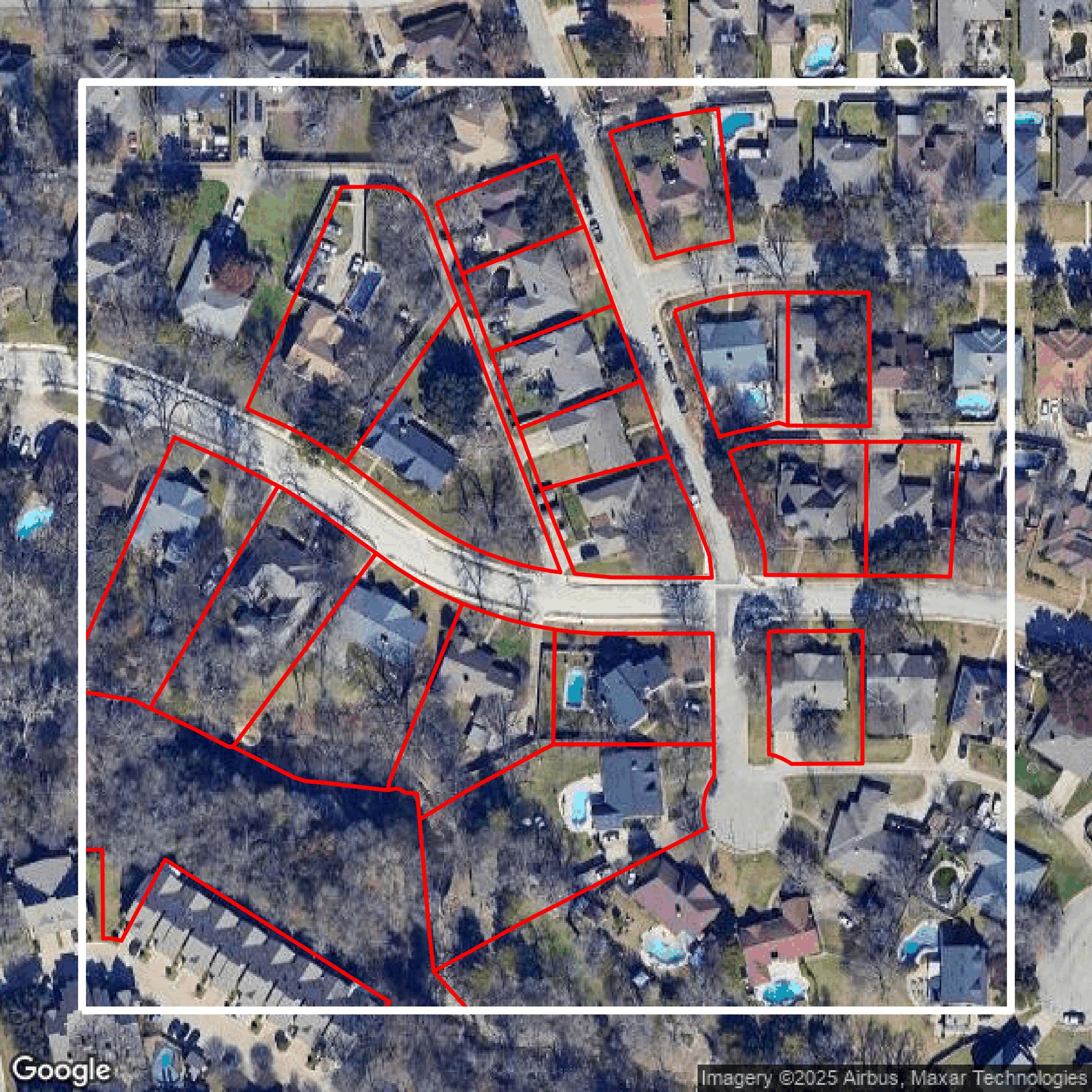This image shows parcel data in Dallas County created using GIS data in Equator.