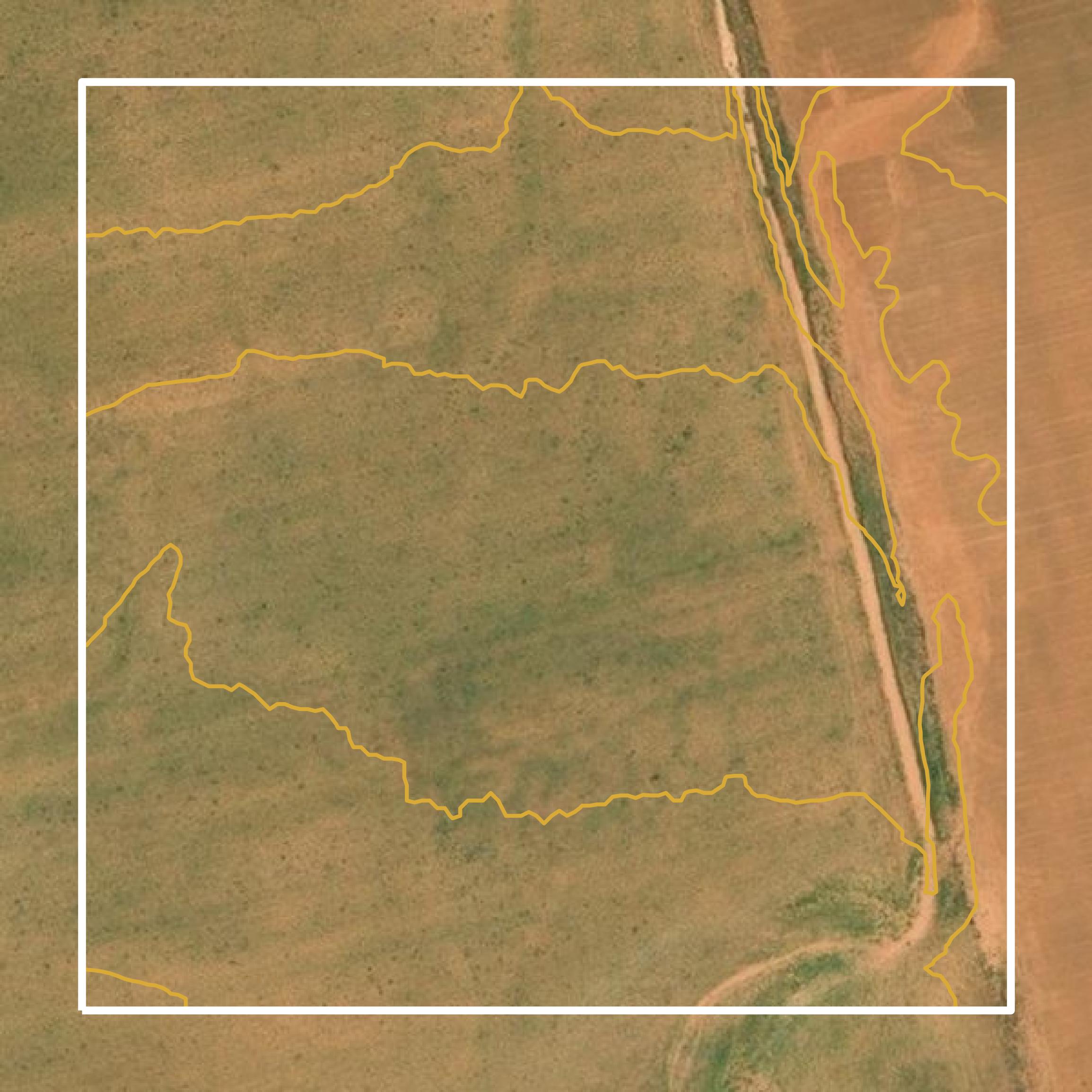 This image shows a contour map in Dawson County created using GIS data in Equator.