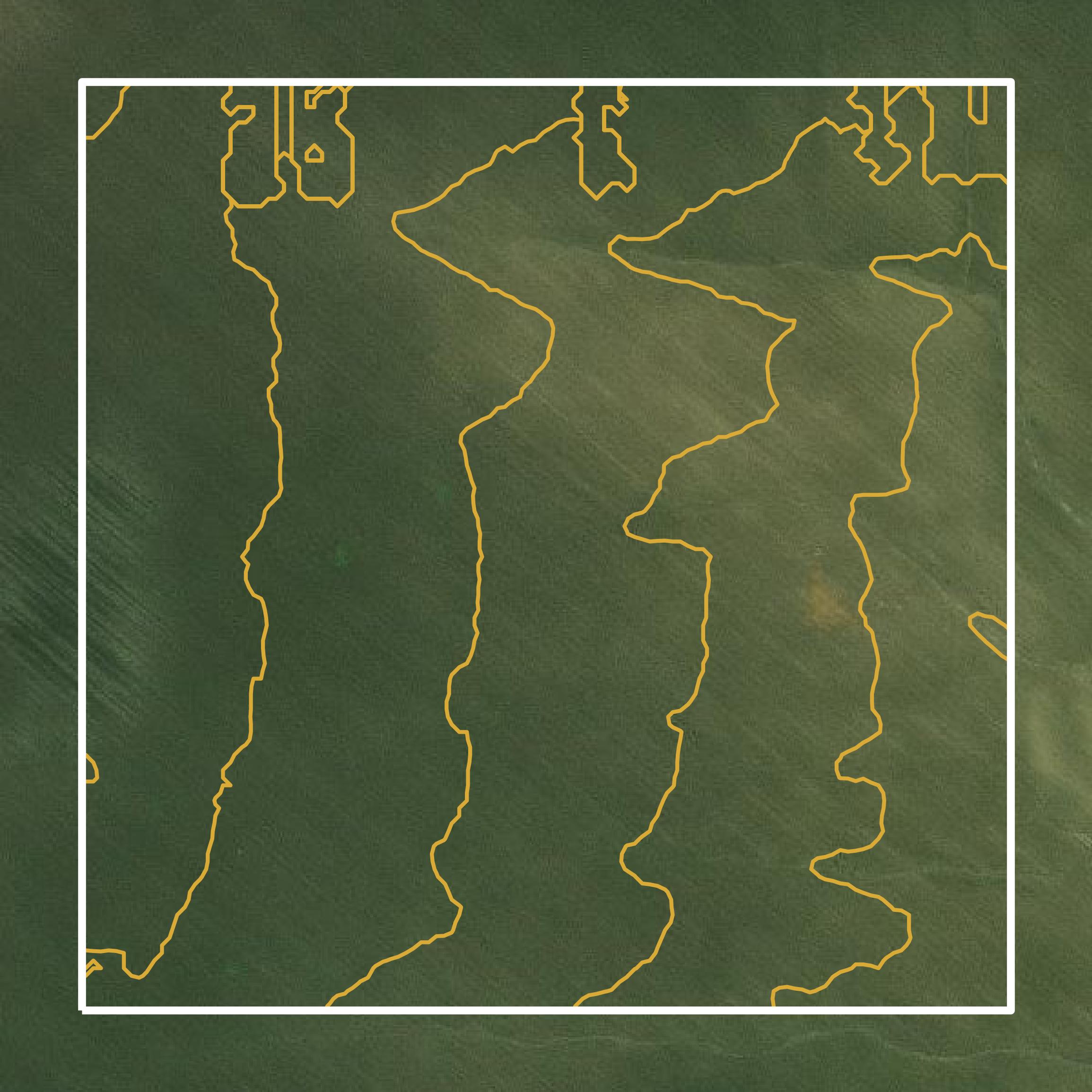 This image shows a contour map in Delta County created using GIS data in Equator.