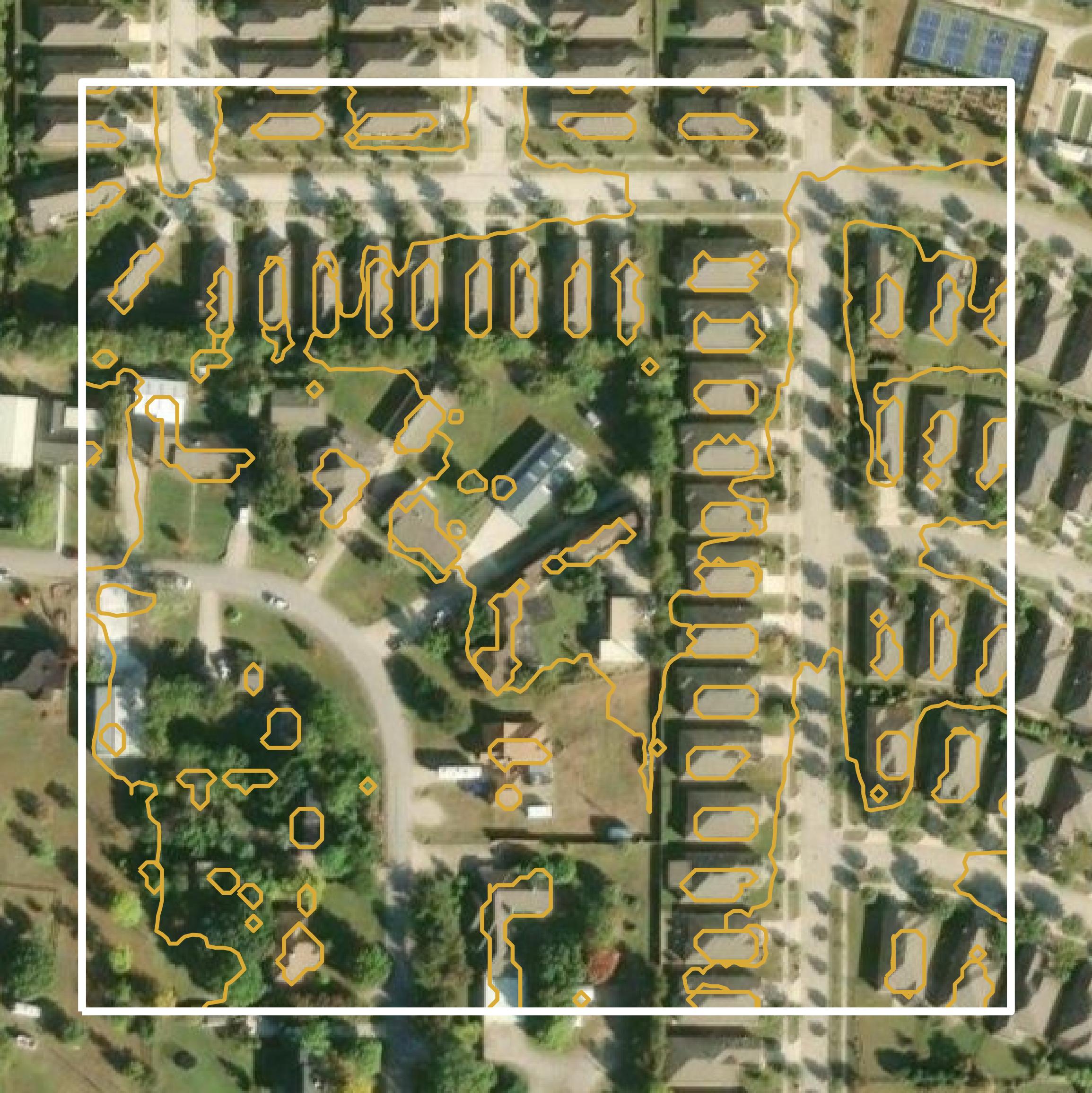 This image shows a contour map in Denton County created using GIS data in Equator.
