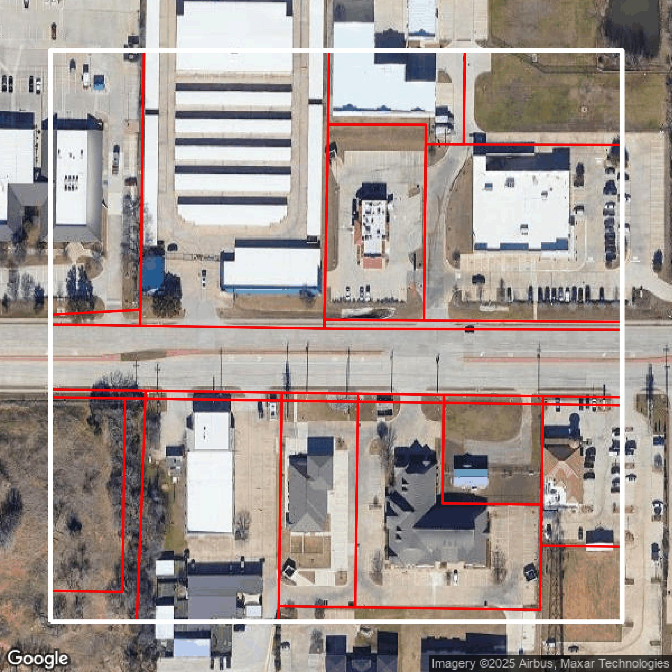 This image shows parcel data in Denton County created using GIS data in Equator.
