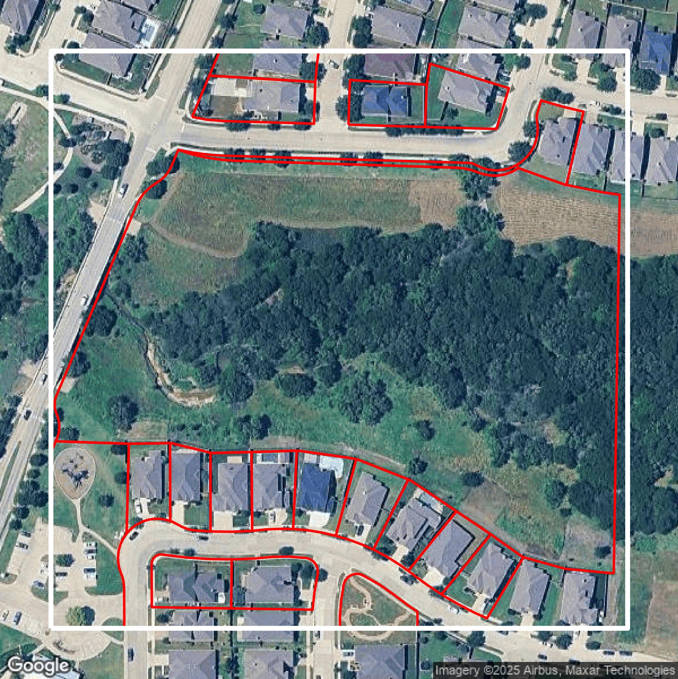 This image shows parcel data in Denton County created using GIS data in Equator.