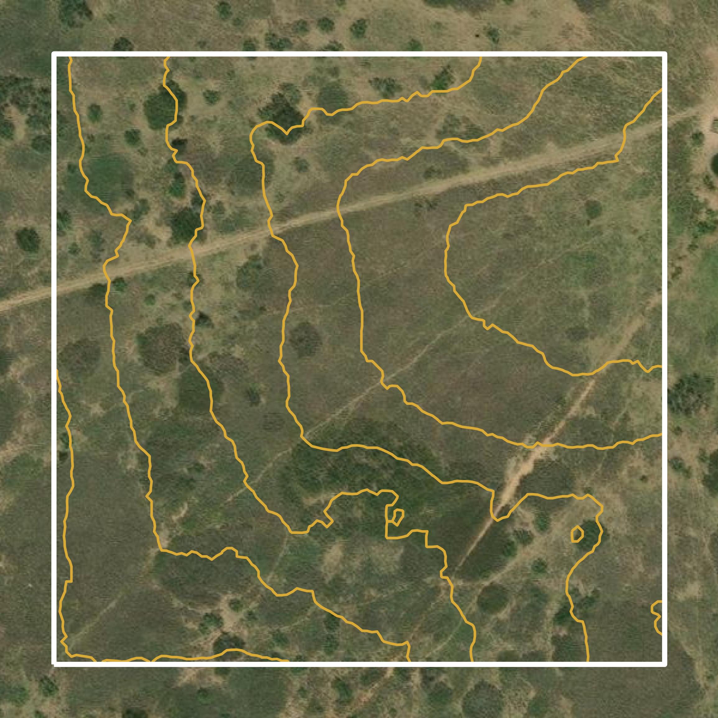 This image shows a contour map in Dickens County created using GIS data in Equator.