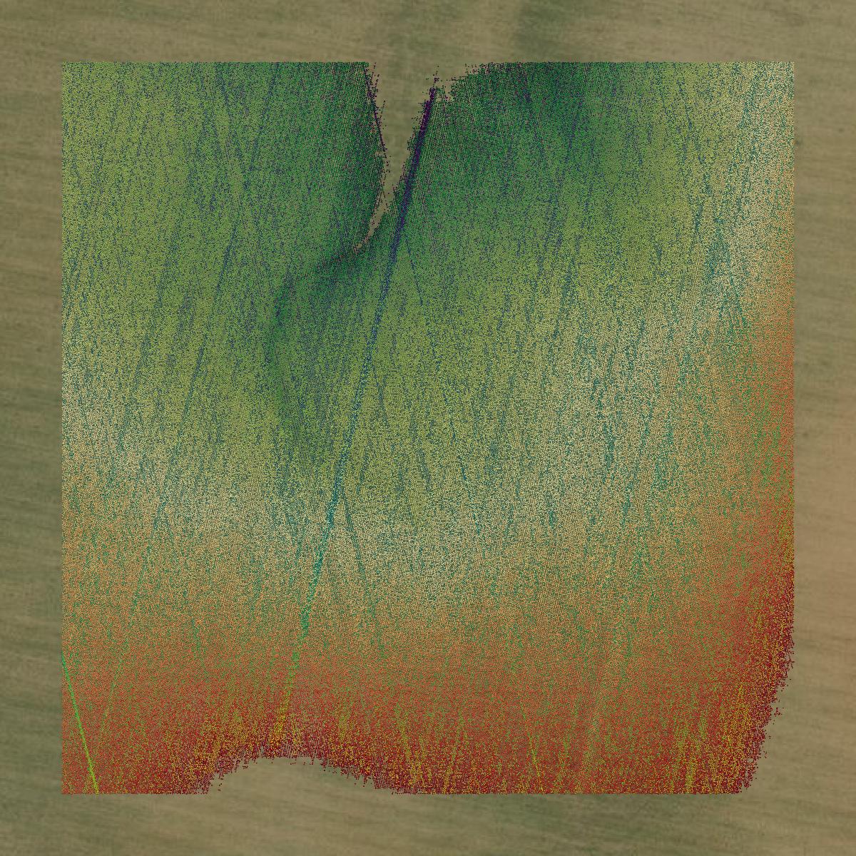 This image shows a LiDAR point cloud in Dickens County created using GIS data in Equator.