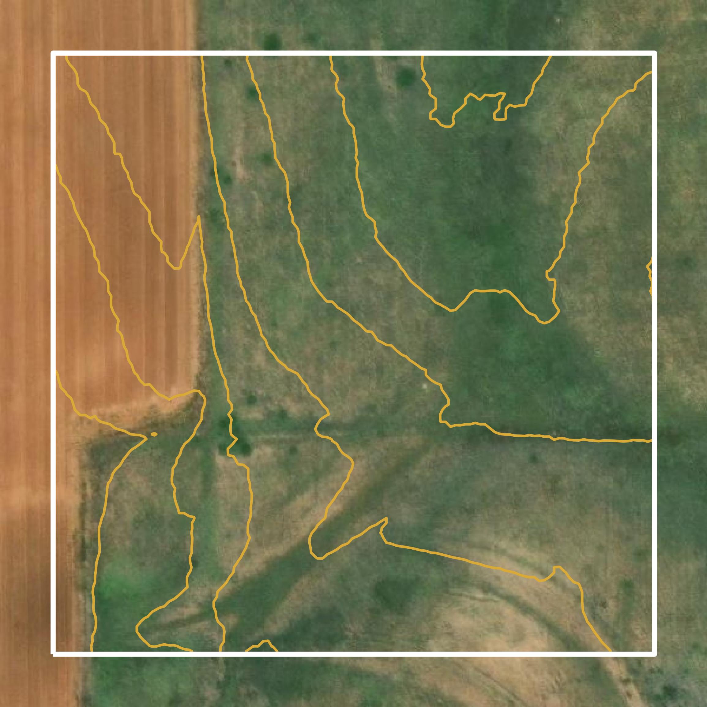 This image shows a contour map in Donley County created using GIS data in Equator.