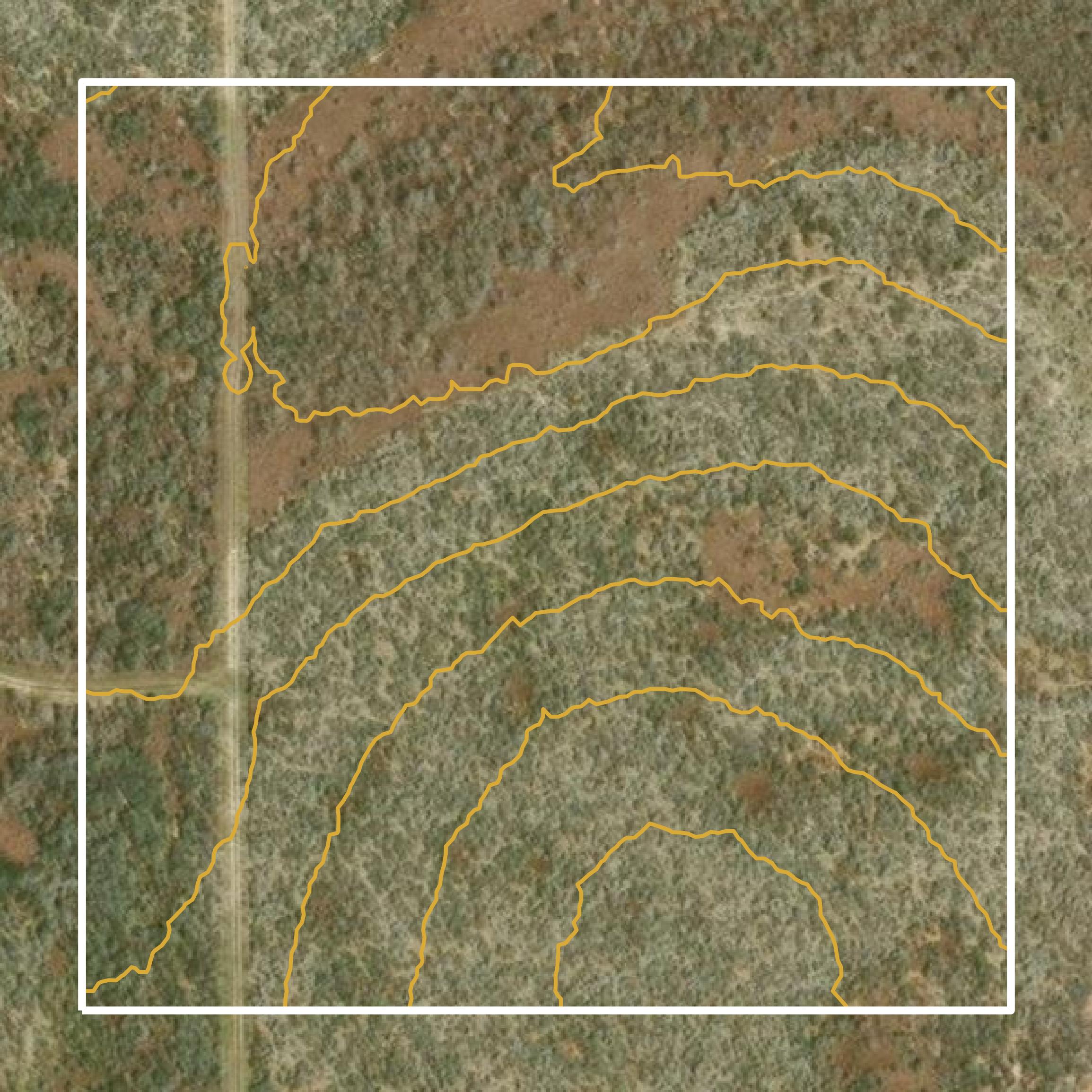 This image shows a contour map in Duval County created using GIS data in Equator.