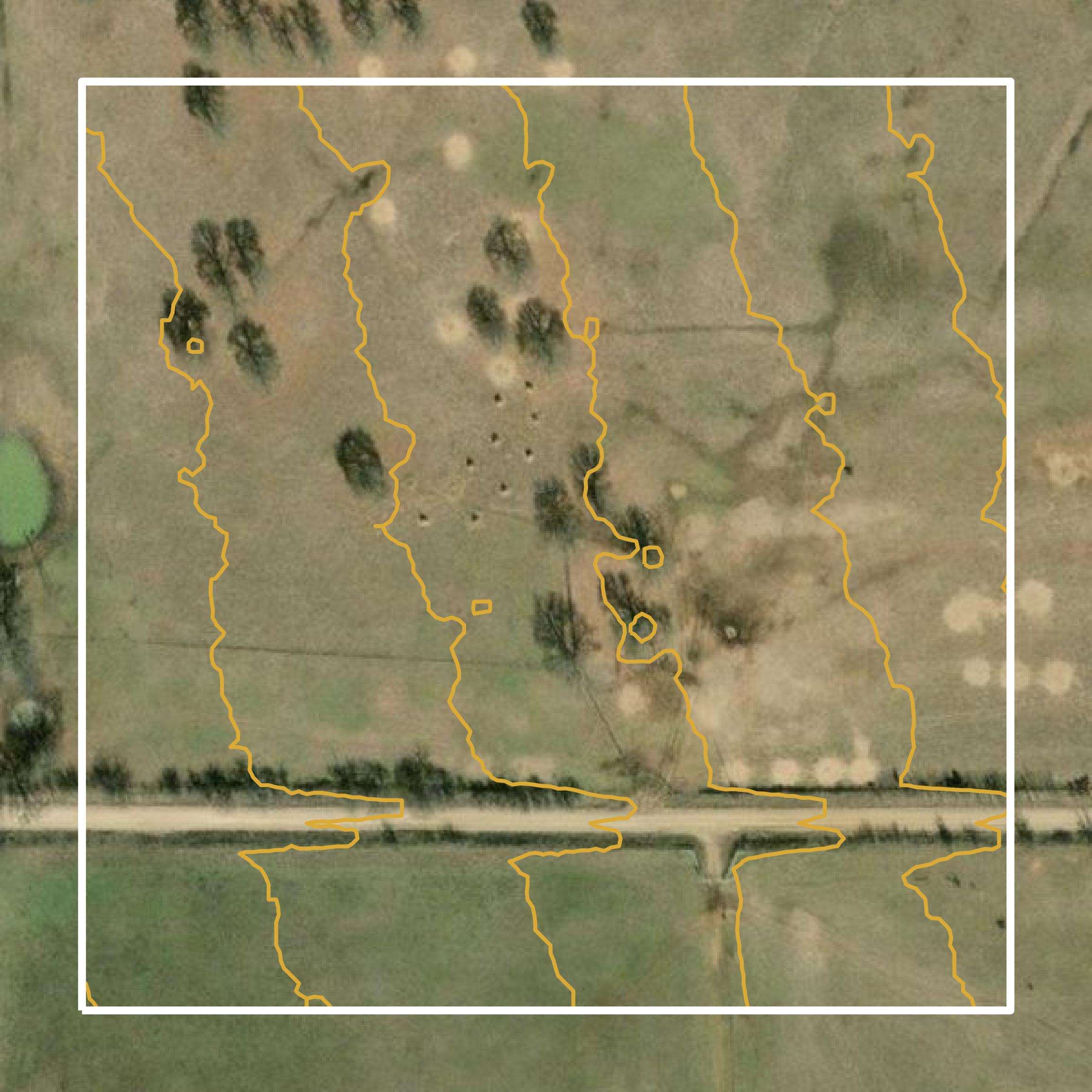 This image shows a contour map in Eastland County created using GIS data in Equator.