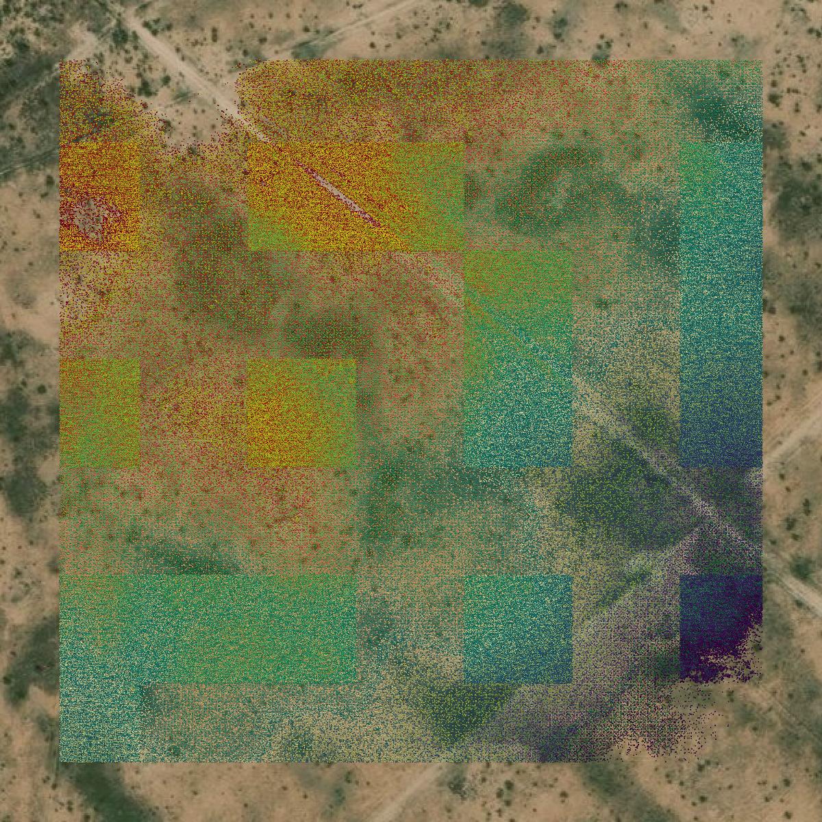 This image shows a LiDAR point cloud in Ector County created using GIS data in Equator.