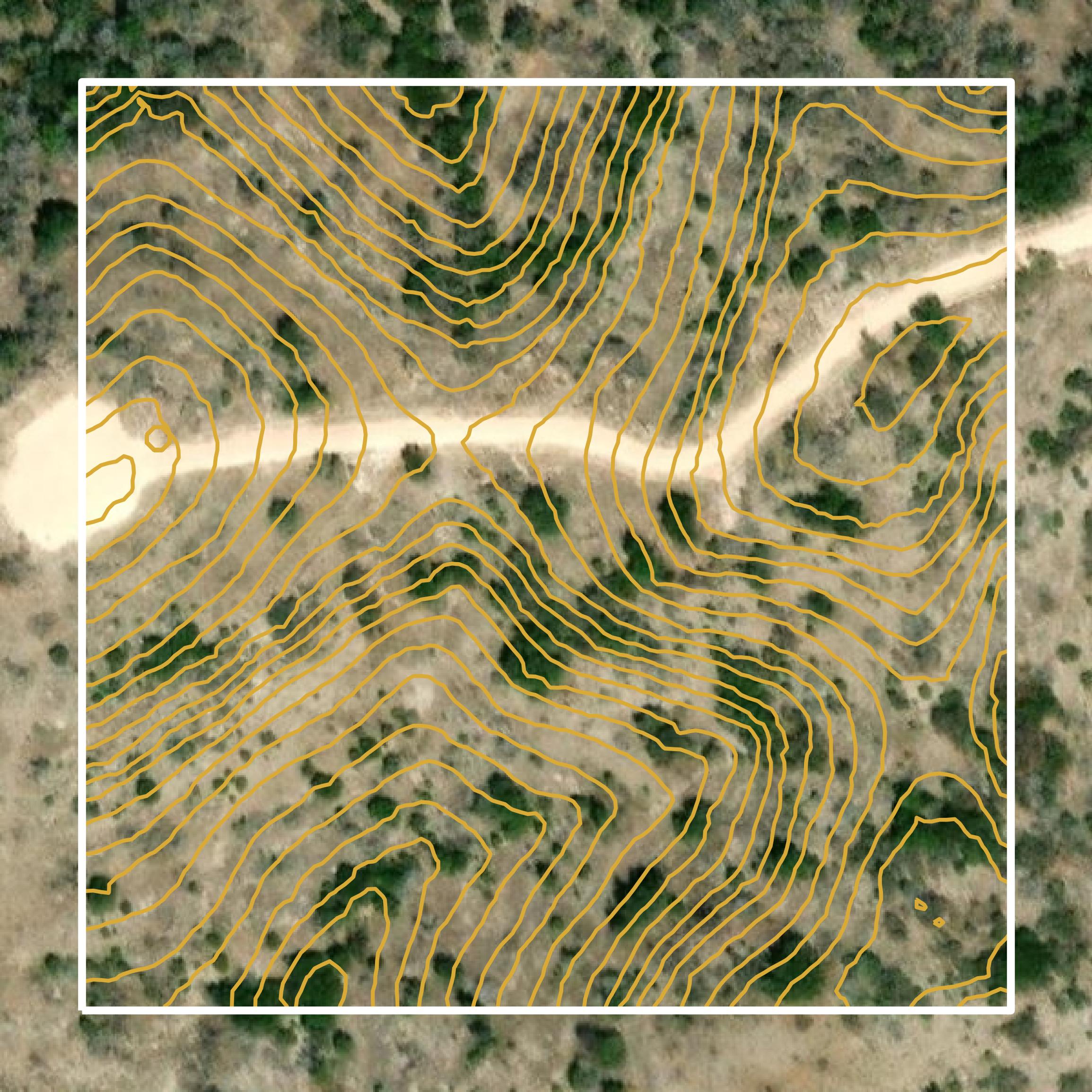 This image shows a contour map in Edwards County created using GIS data in Equator.