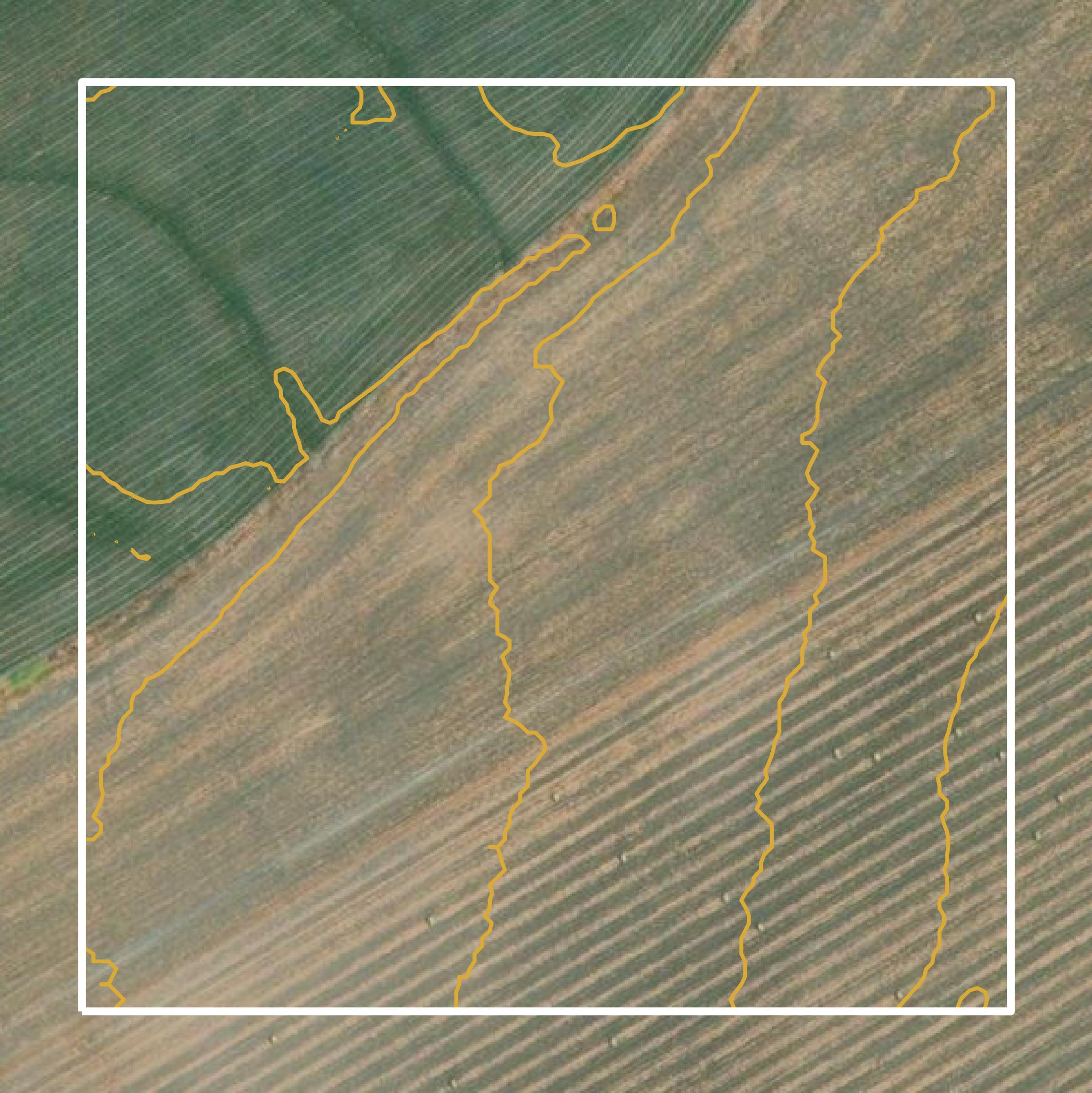 This image shows a contour map in Falls County created using GIS data in Equator.