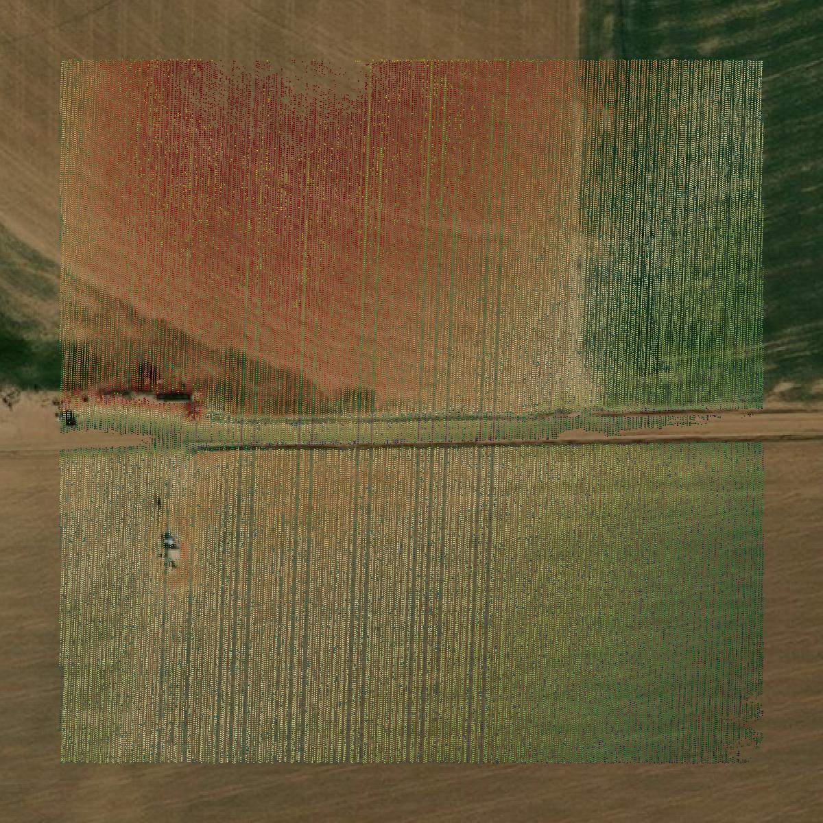 This image shows a LiDAR point cloud in Floyd County created using GIS data in Equator.