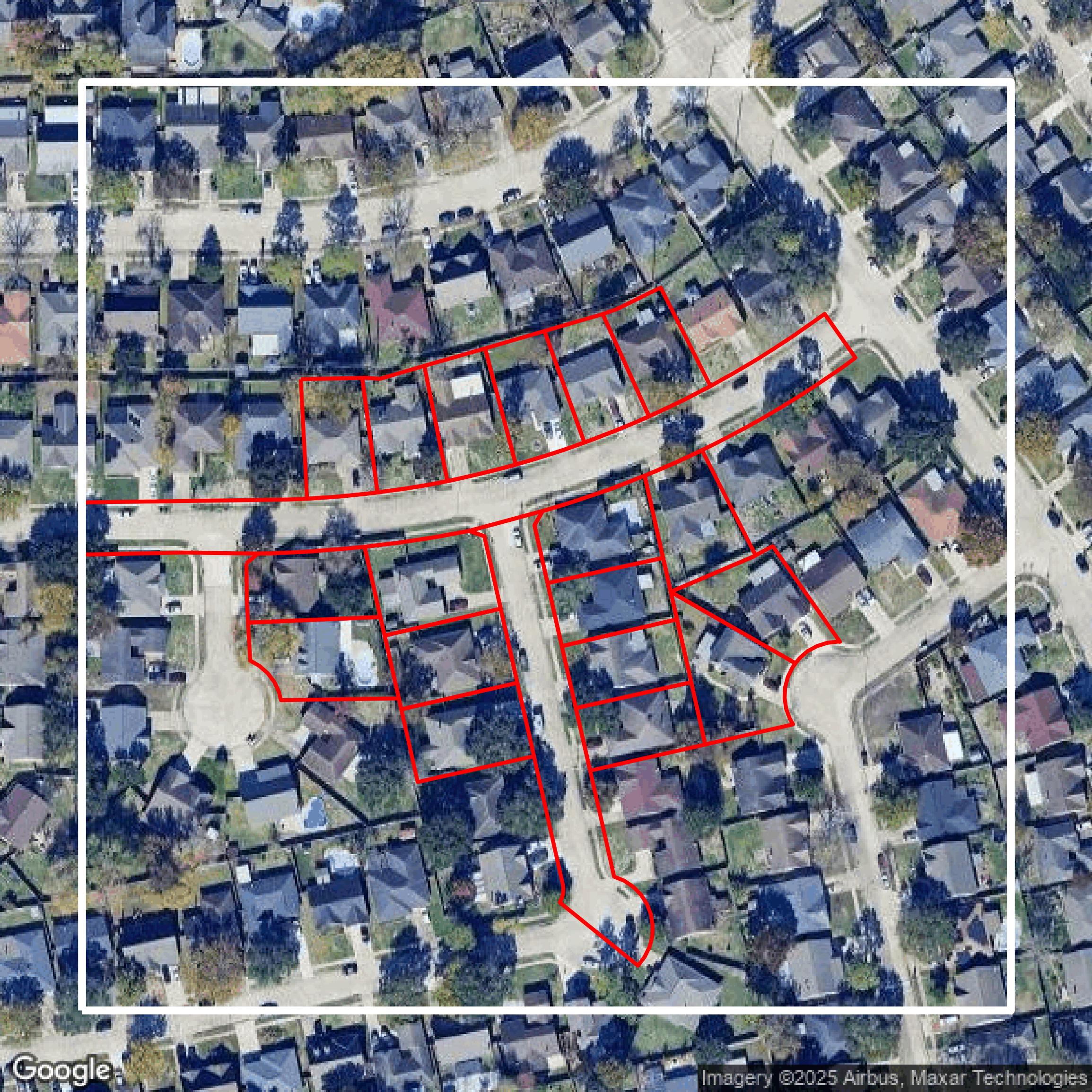 This image shows parcel data in Fort Bend County created using GIS data in Equator.