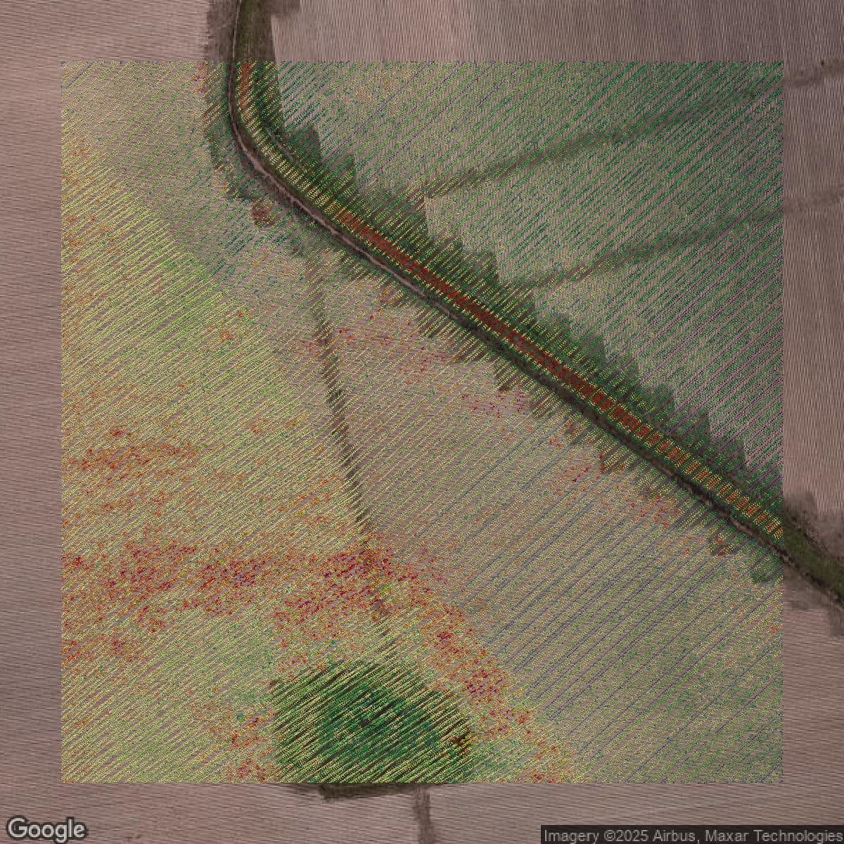 This image shows a LiDAR point cloud in Fort Bend County created using GIS data in Equator.