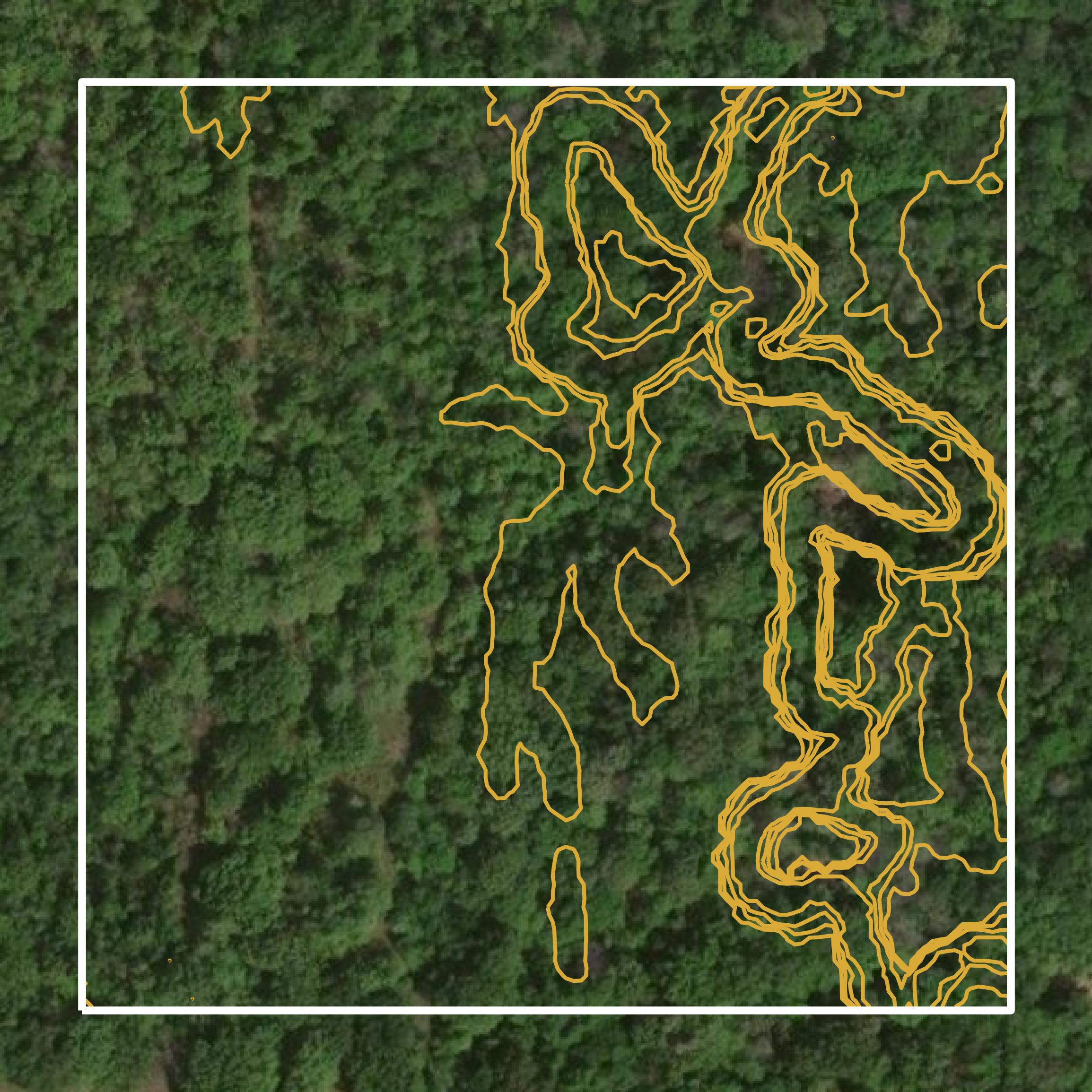 This image shows a contour map in Franklin County created using GIS data in Equator.