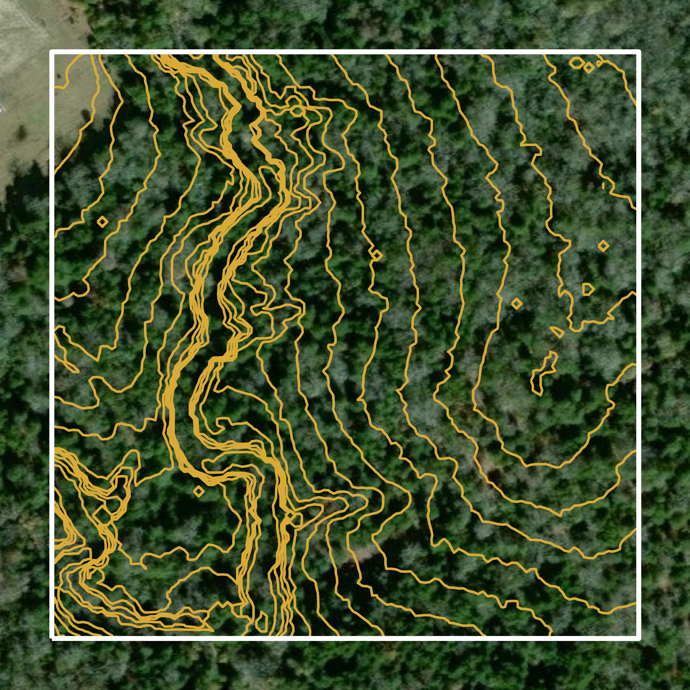 This image shows a contour map in Freestone County created using GIS data in Equator.