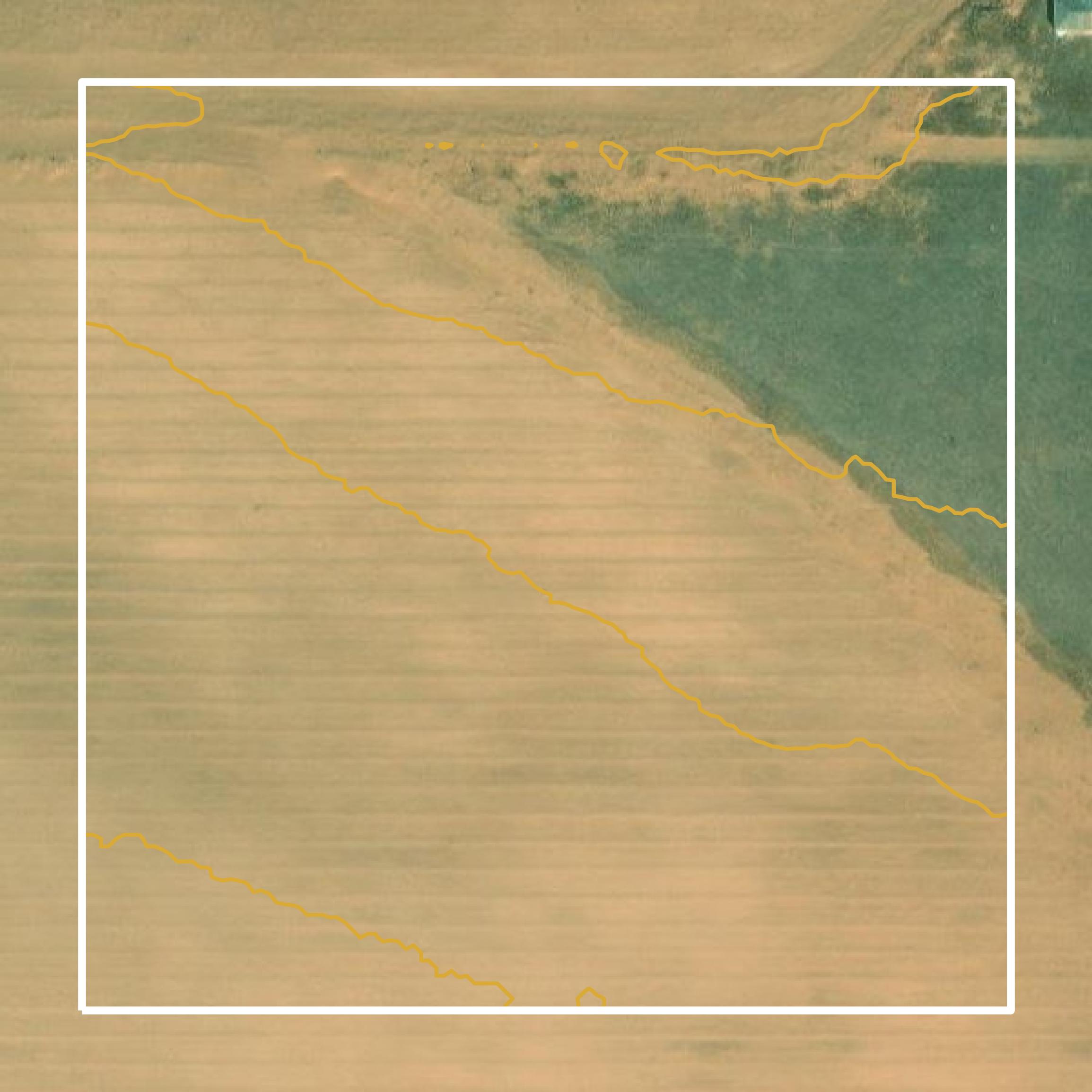 This image shows a contour map in Gaines County created using GIS data in Equator.