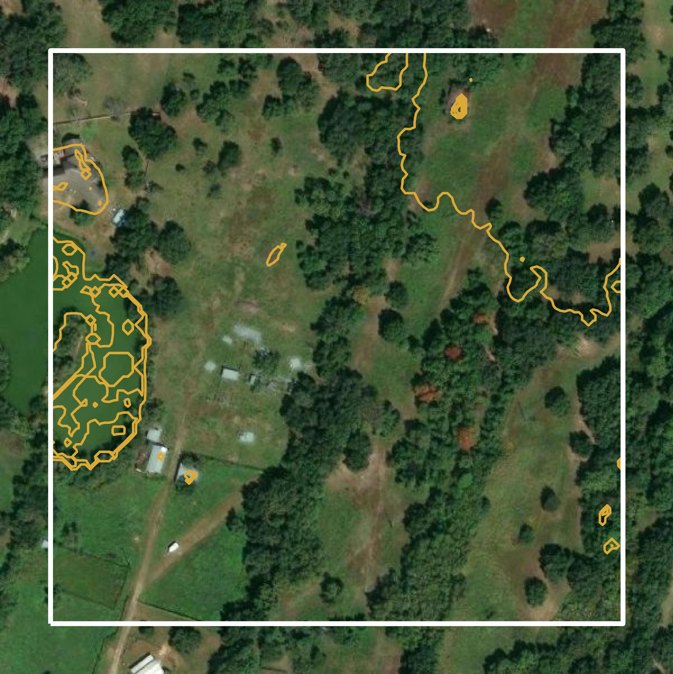 This image shows a contour map in Galveston County created using GIS data in Equator.