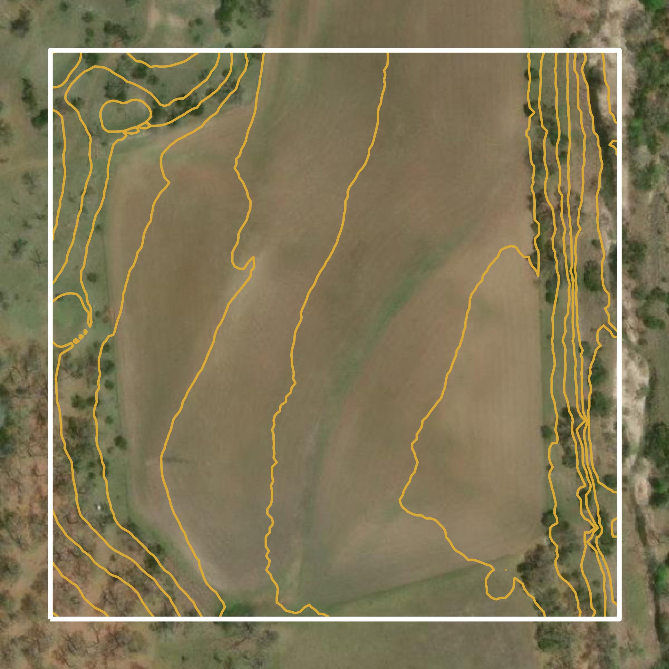 This image shows a contour map in Gillespie County created using GIS data in Equator.
