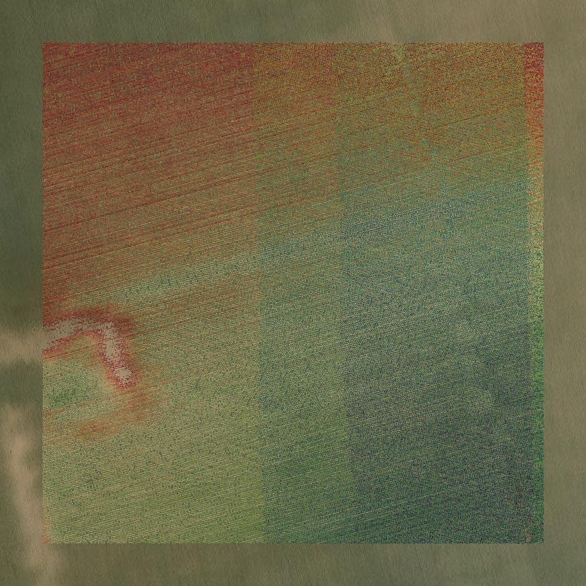 This image shows a LiDAR point cloud in Glasscock County created using GIS data in Equator.