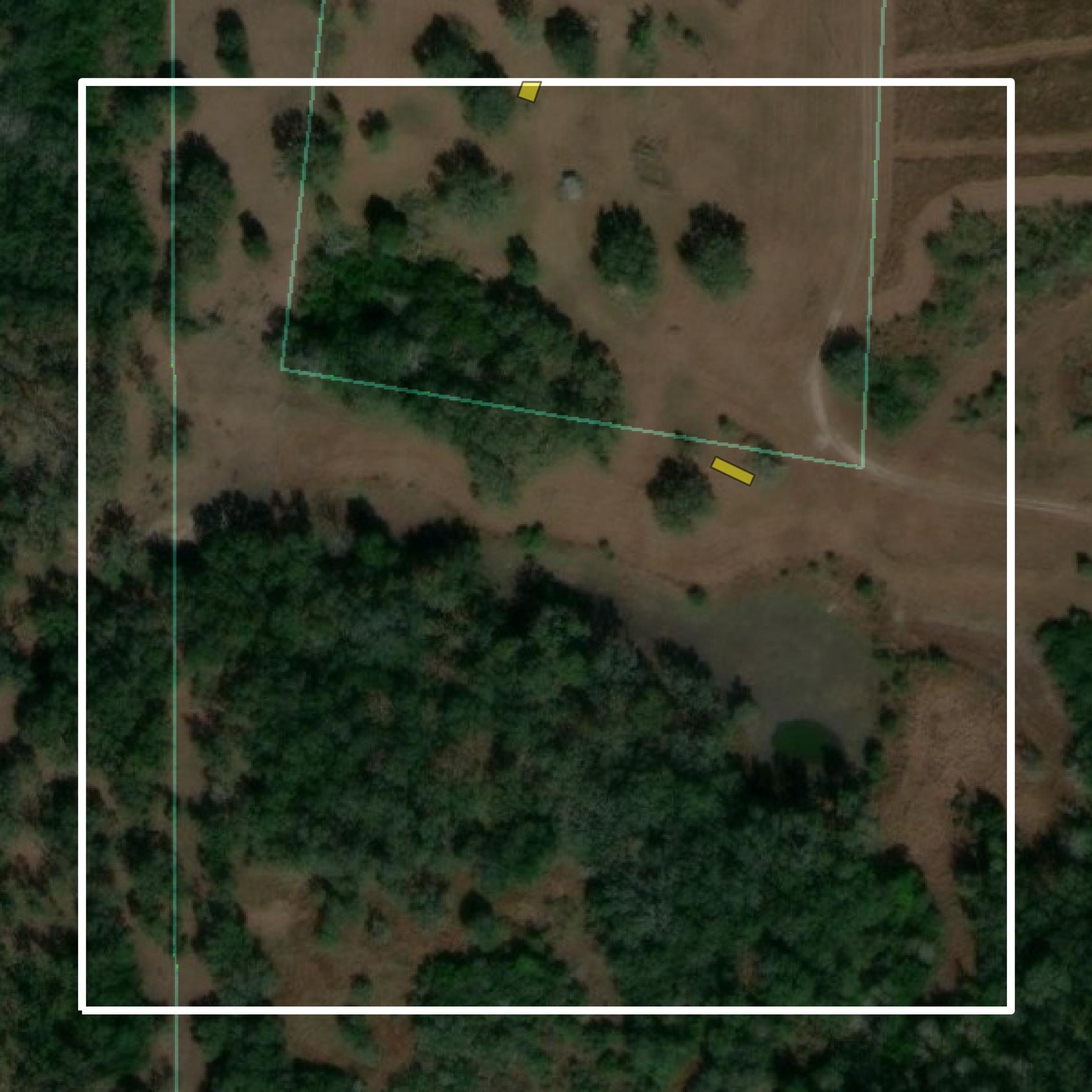 This image shows parcel and building data in Goliad County created using GIS data in Equator.