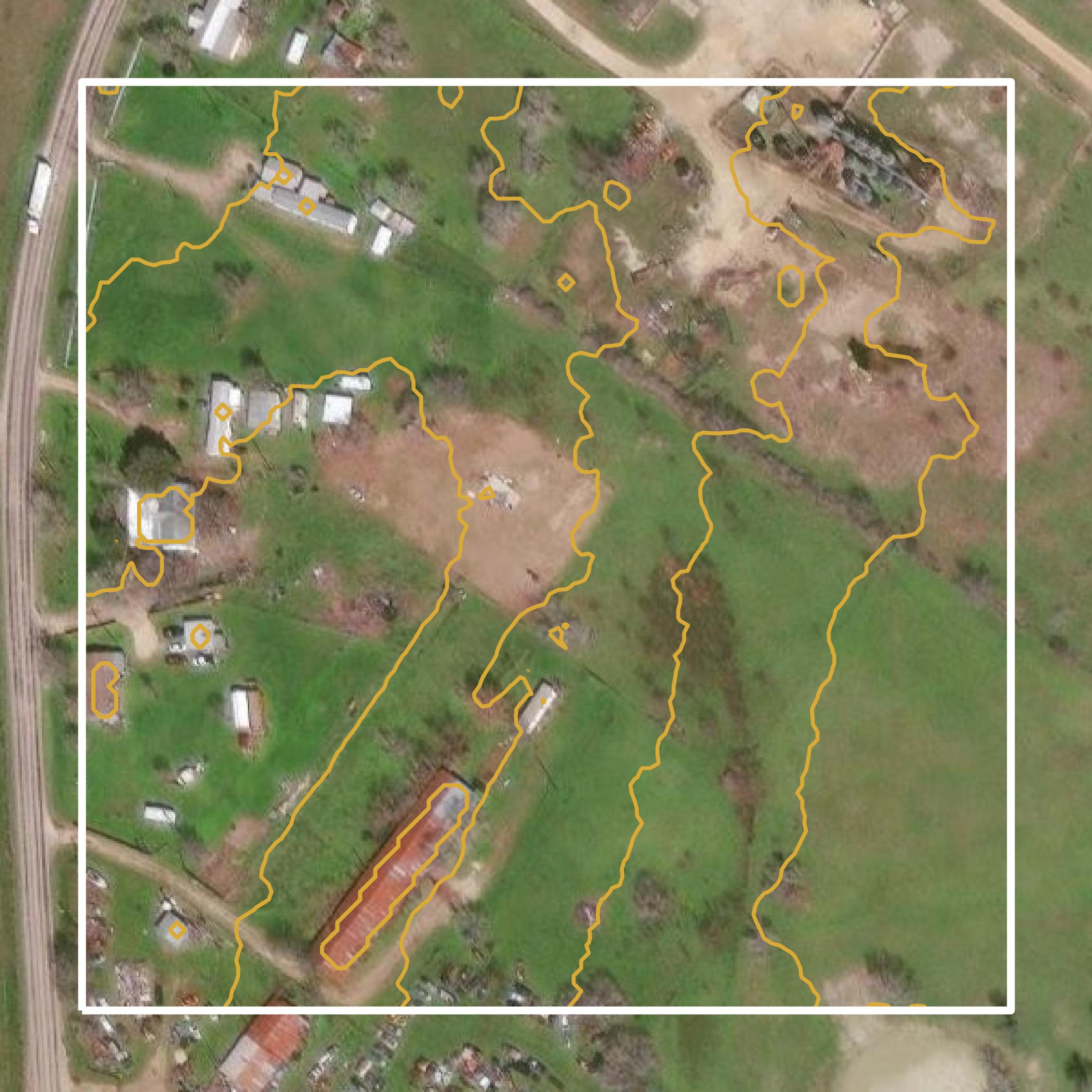 This image shows a contour map in Gonzales County created using GIS data in Equator.