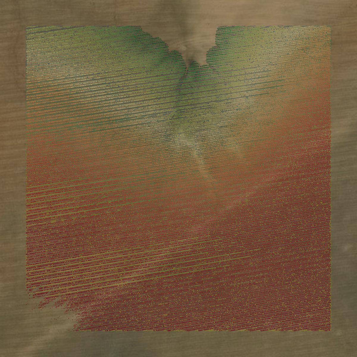 This image shows a LiDAR point cloud in Gray County created using GIS data in Equator.