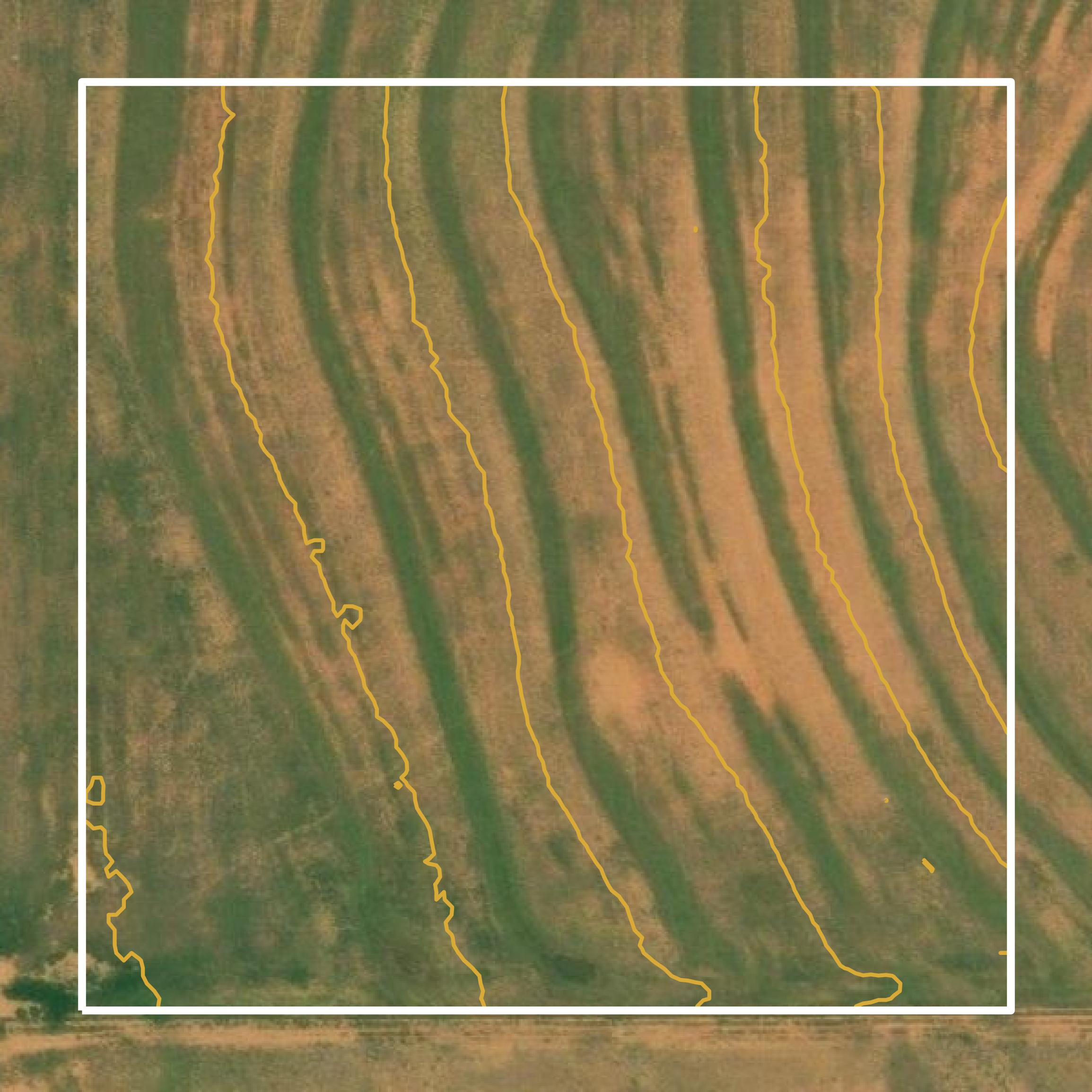 This image shows a contour map in Hall County created using GIS data in Equator.