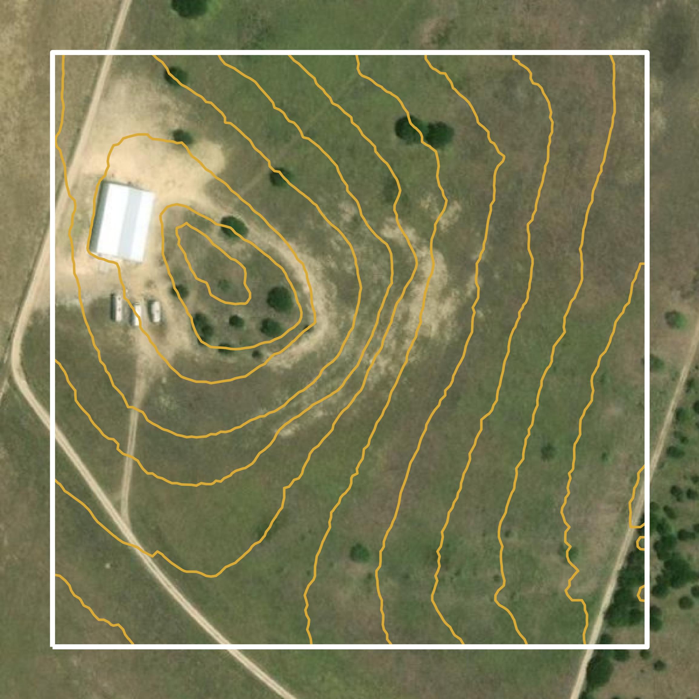 This image shows a contour map in Hamilton County created using GIS data in Equator.