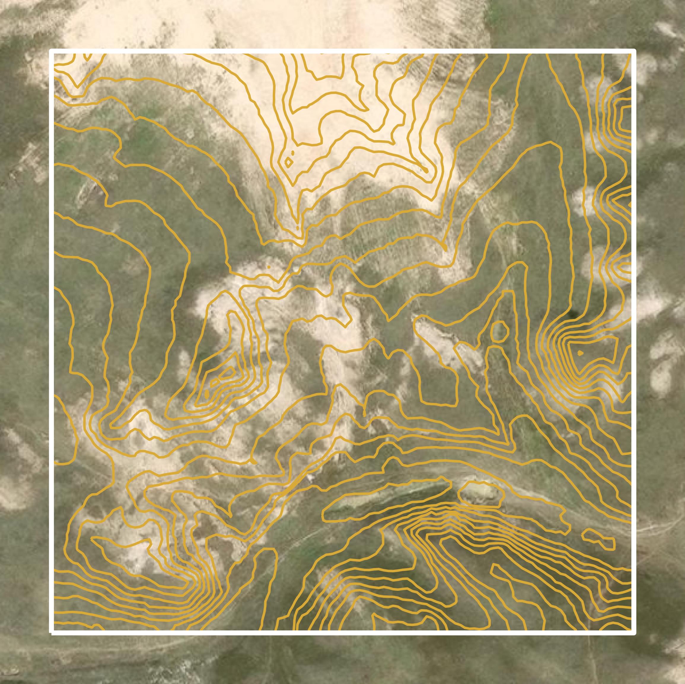 This image shows a contour map in Hansford County created using GIS data in Equator.