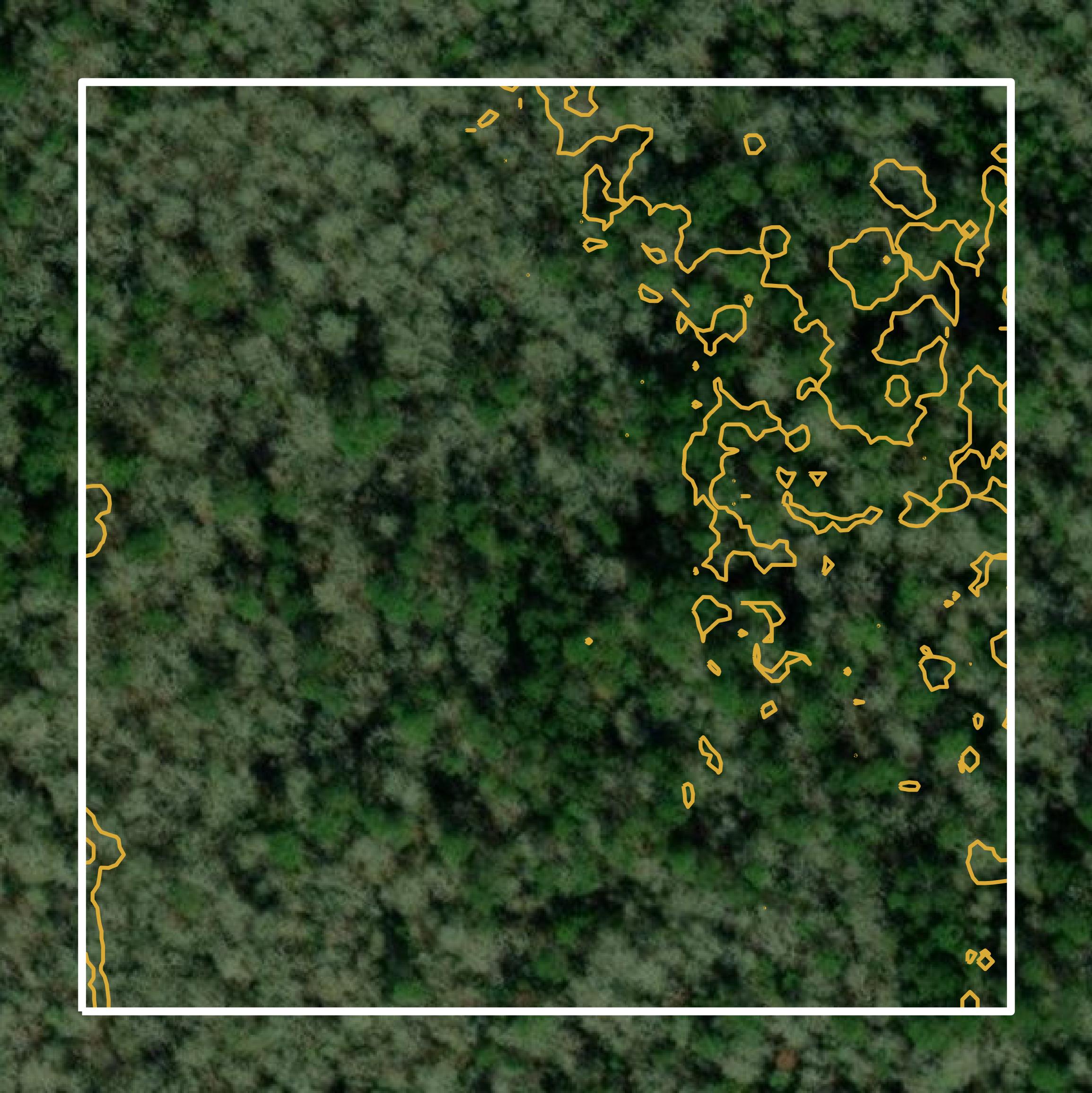 This image shows a contour map in Hardin County created using GIS data in Equator.