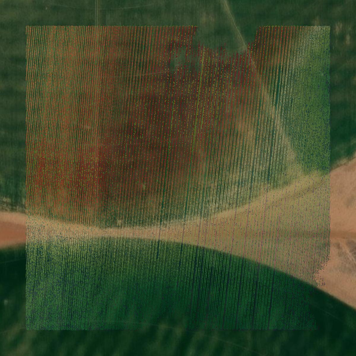 This image shows a LiDAR point cloud in Hartley County created using GIS data in Equator.