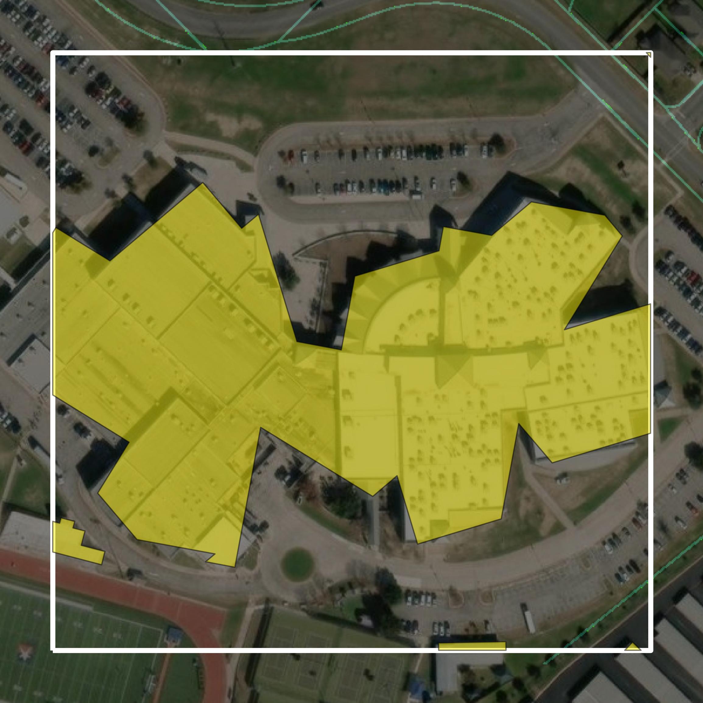 This image shows parcel and building data in Hays County created using GIS data in Equator.