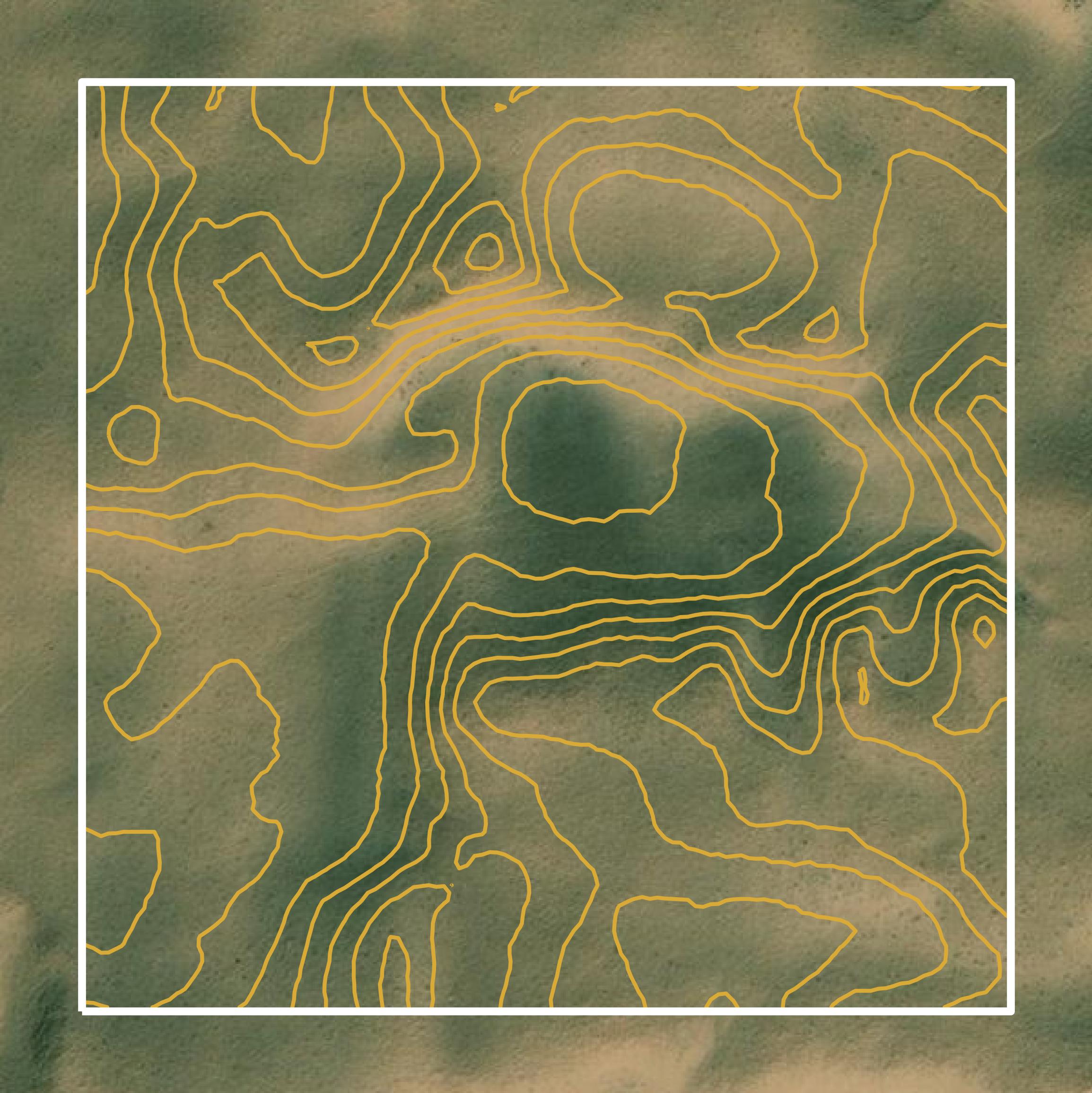 This image shows a contour map in Hemphill County created using GIS data in Equator.