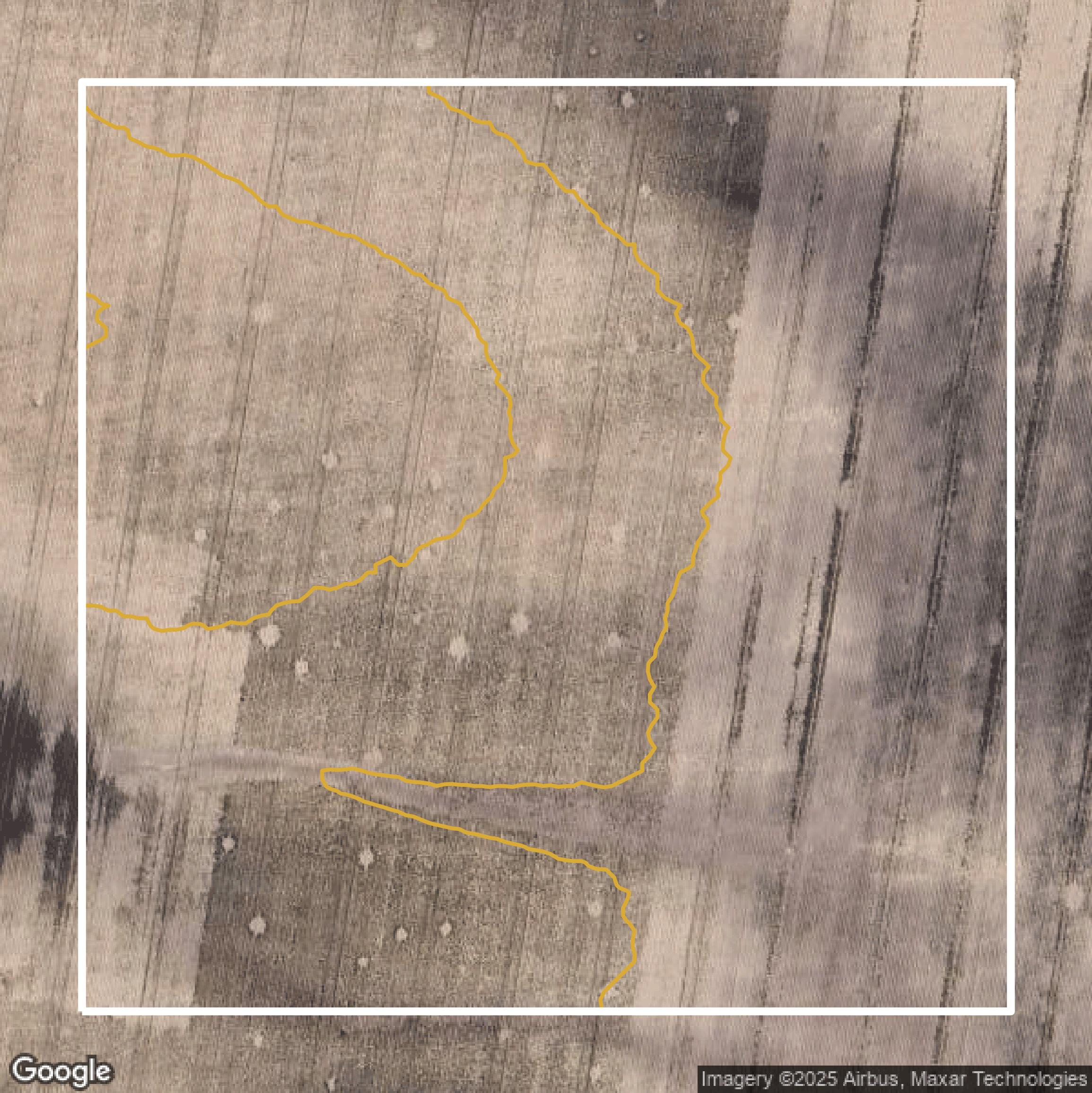 This image shows a contour map in Hidalgo County created using GIS data in Equator.