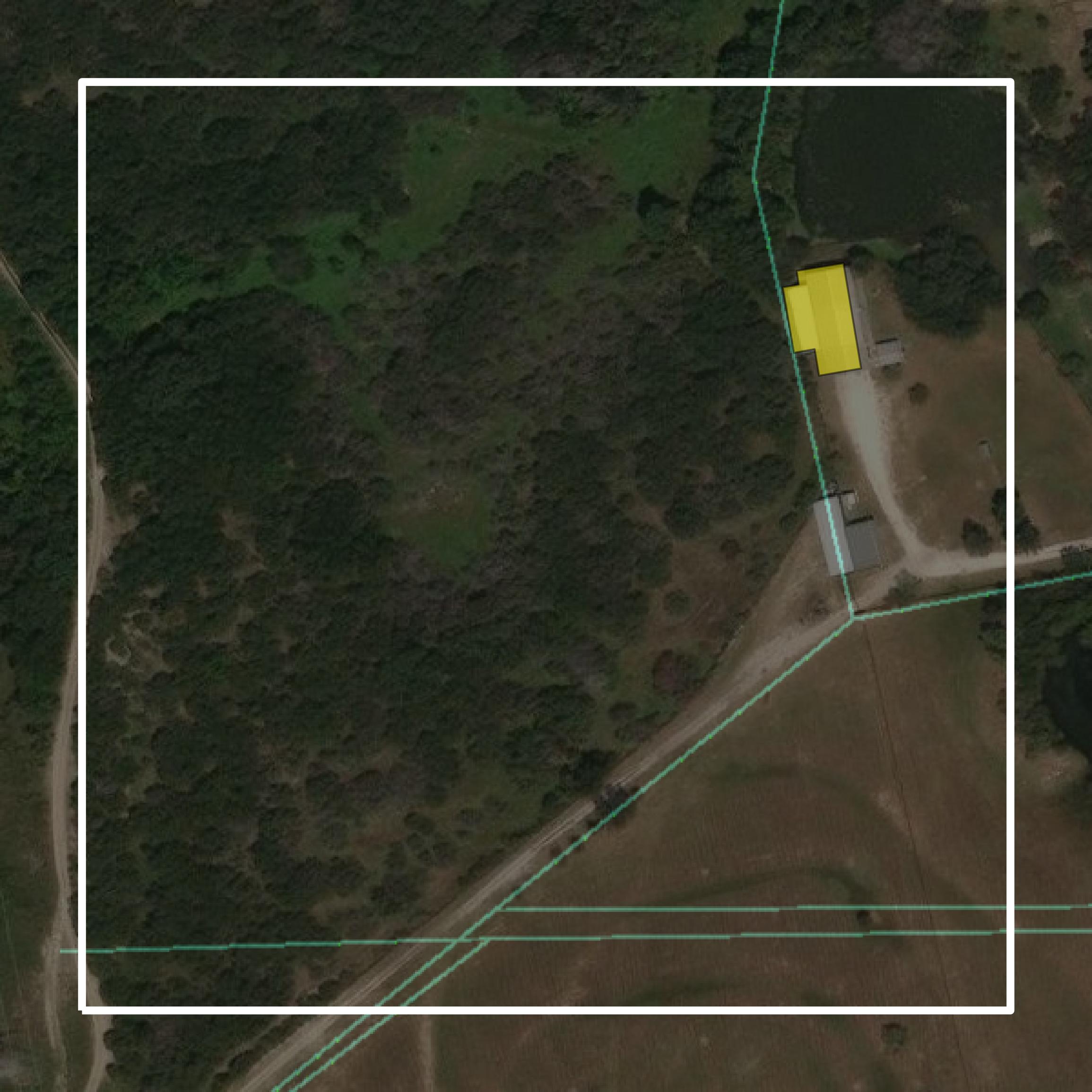 This image shows parcel and building data in Hood County created using GIS data in Equator.