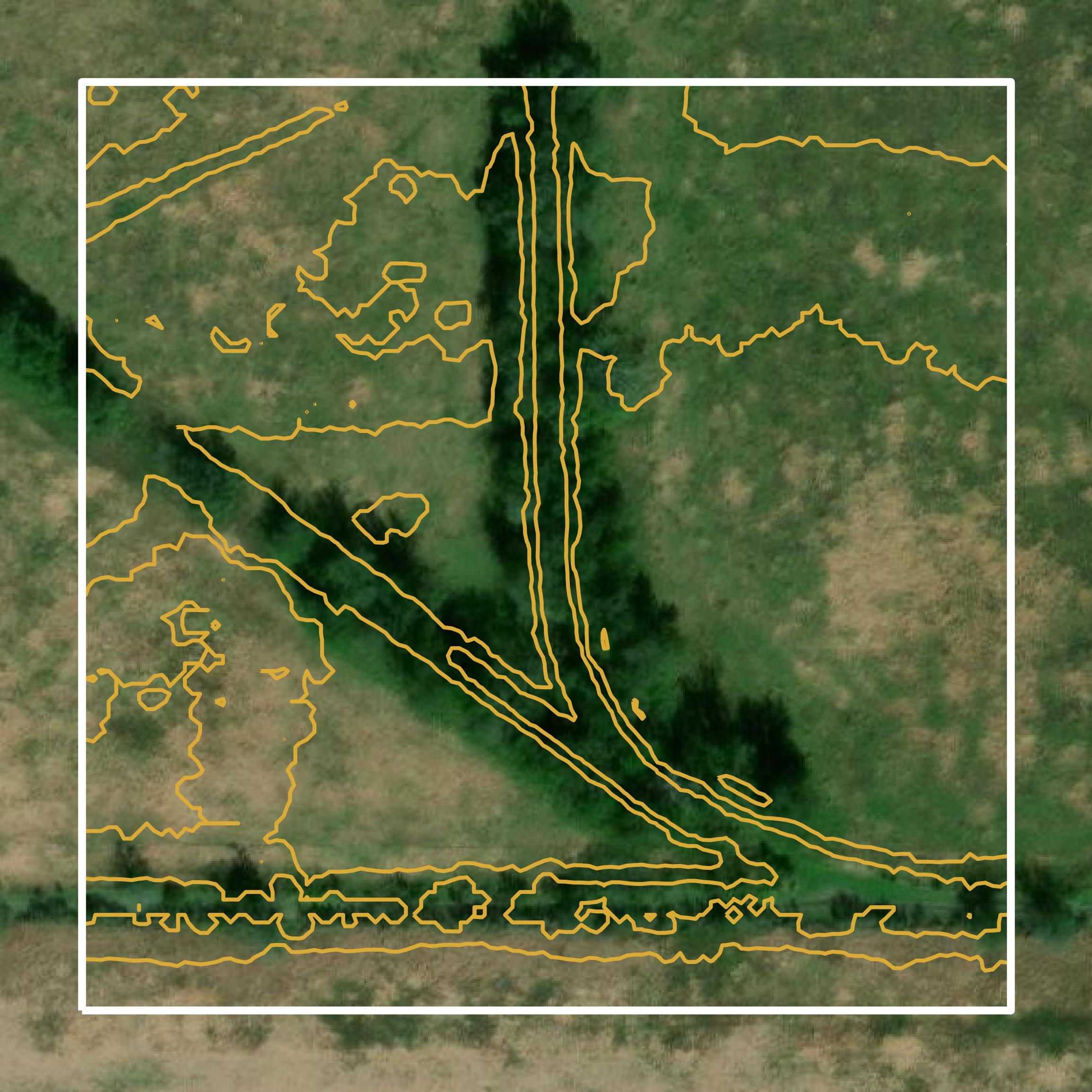 This image shows a contour map in Houston County created using GIS data in Equator.