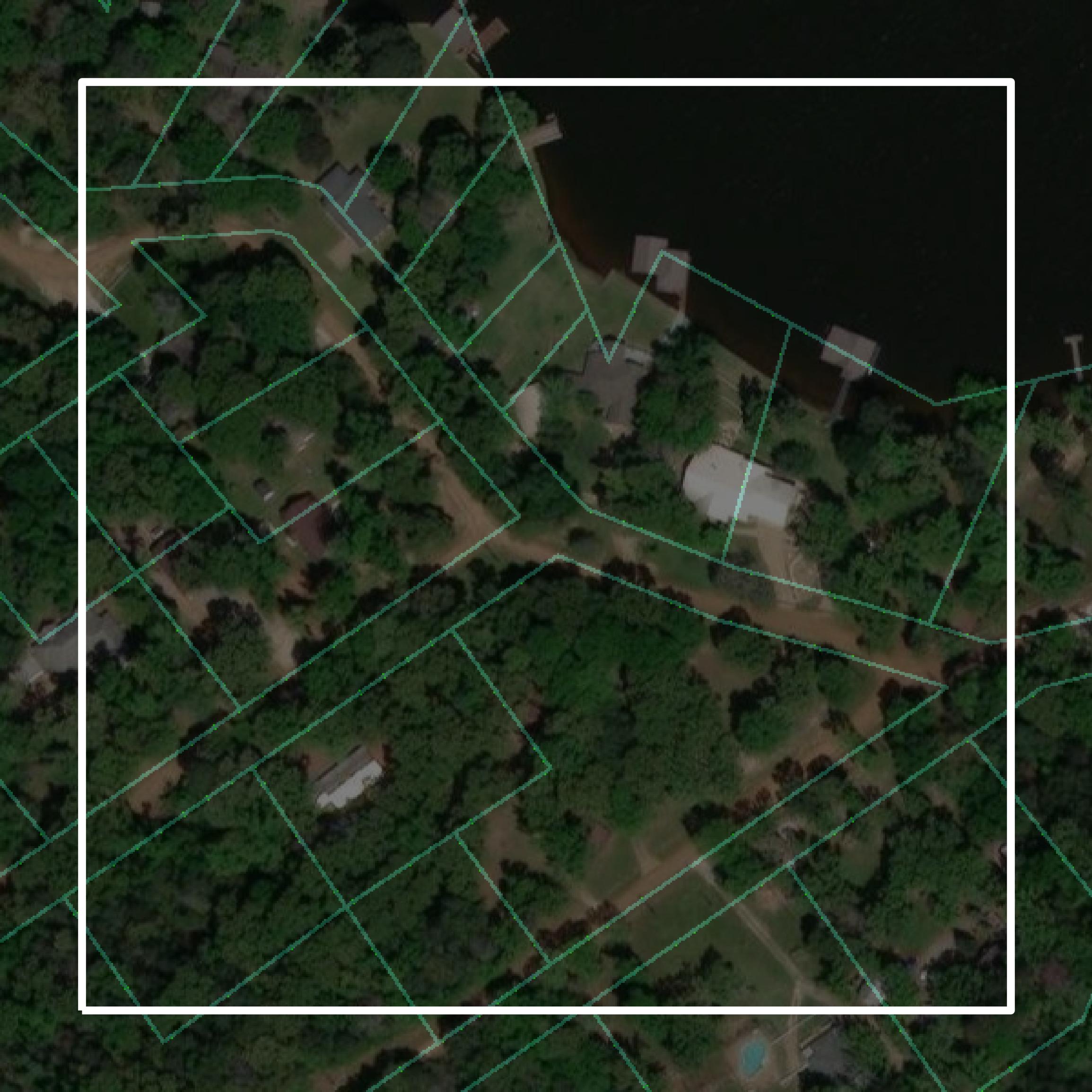 This image shows parcel and building data in Houston County created using GIS data in Equator.