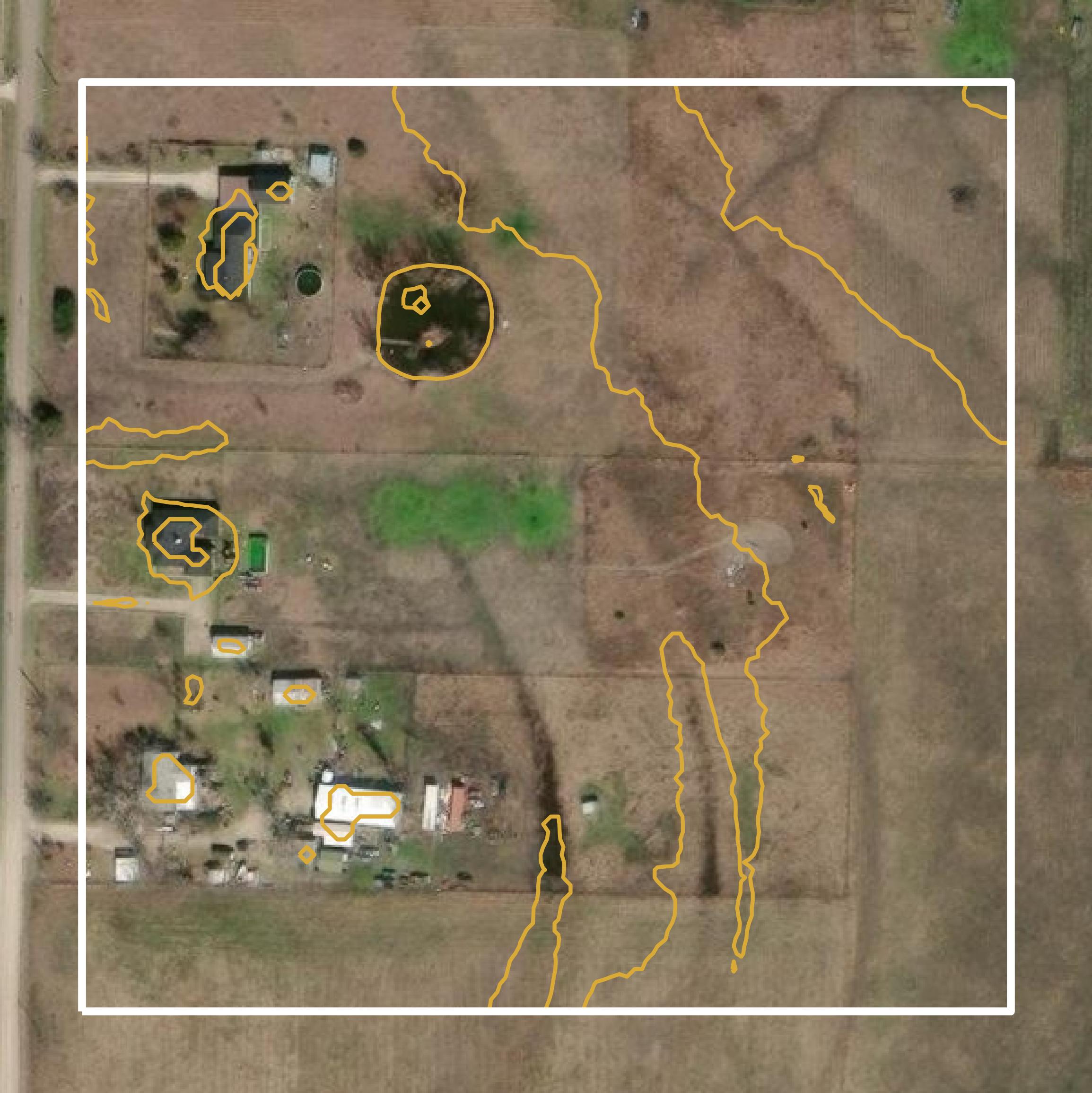 This image shows a contour map in Hunt County created using GIS data in Equator.