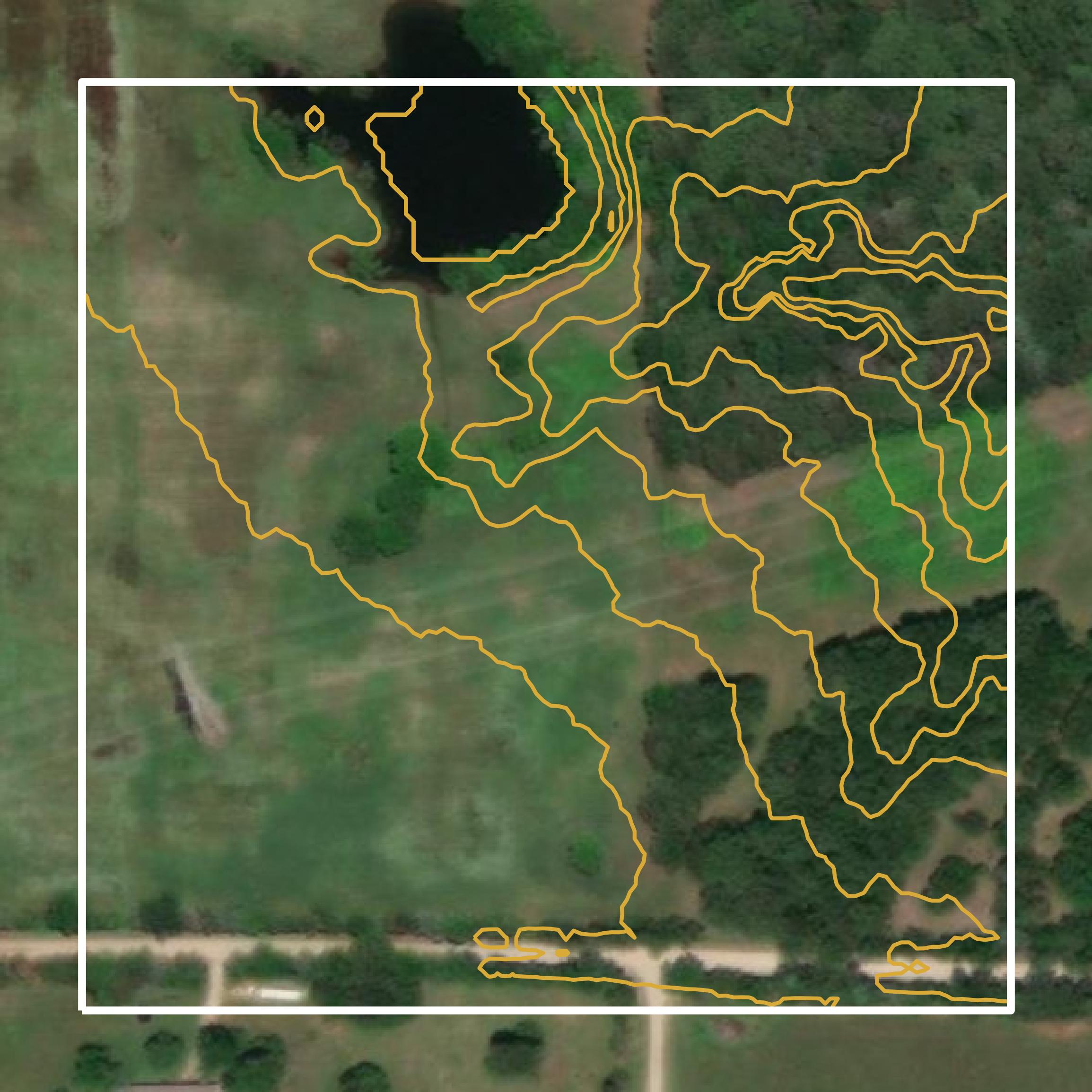 This image shows a contour map in Hunt County created using GIS data in Equator.