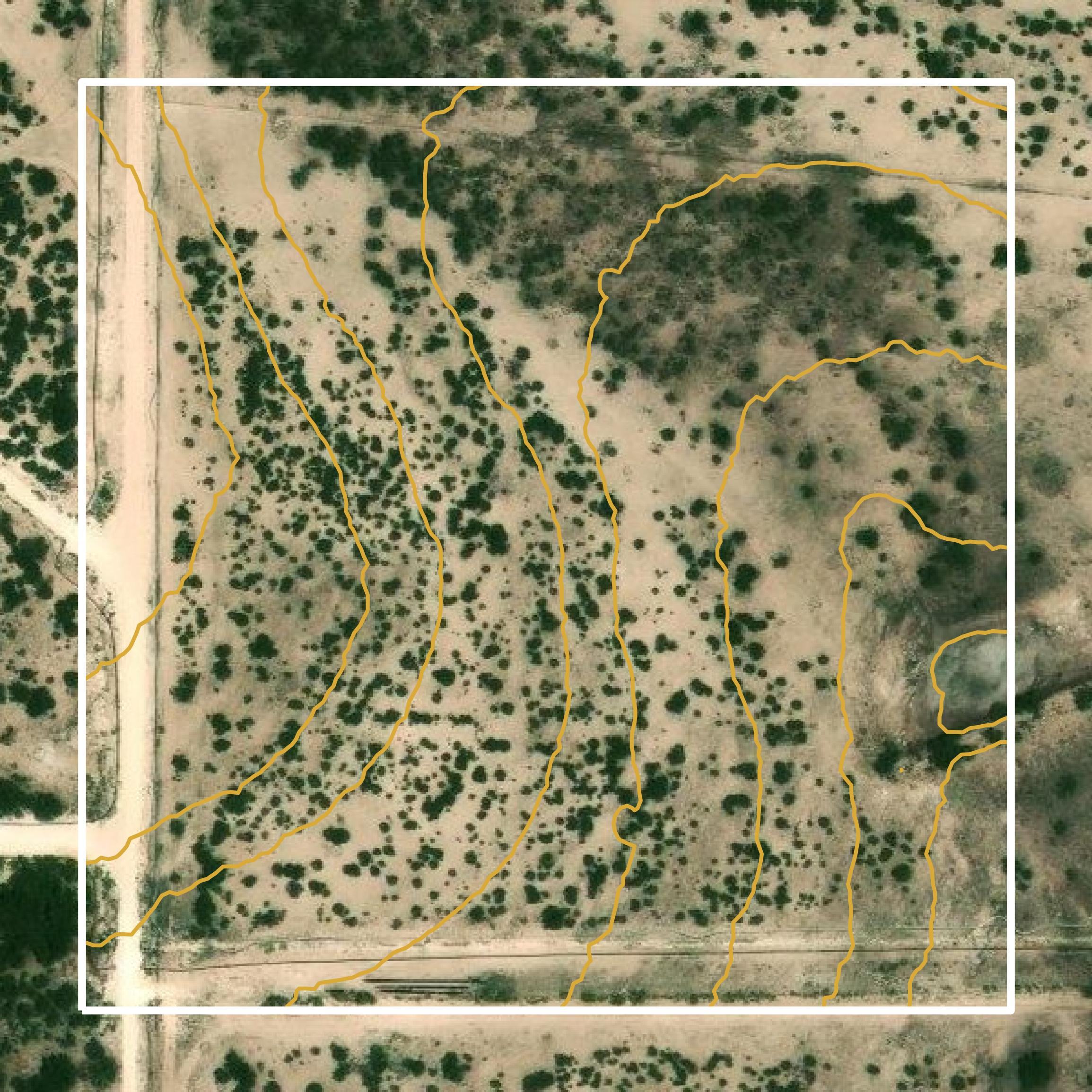 This image shows a contour map in Irion County created using GIS data in Equator.