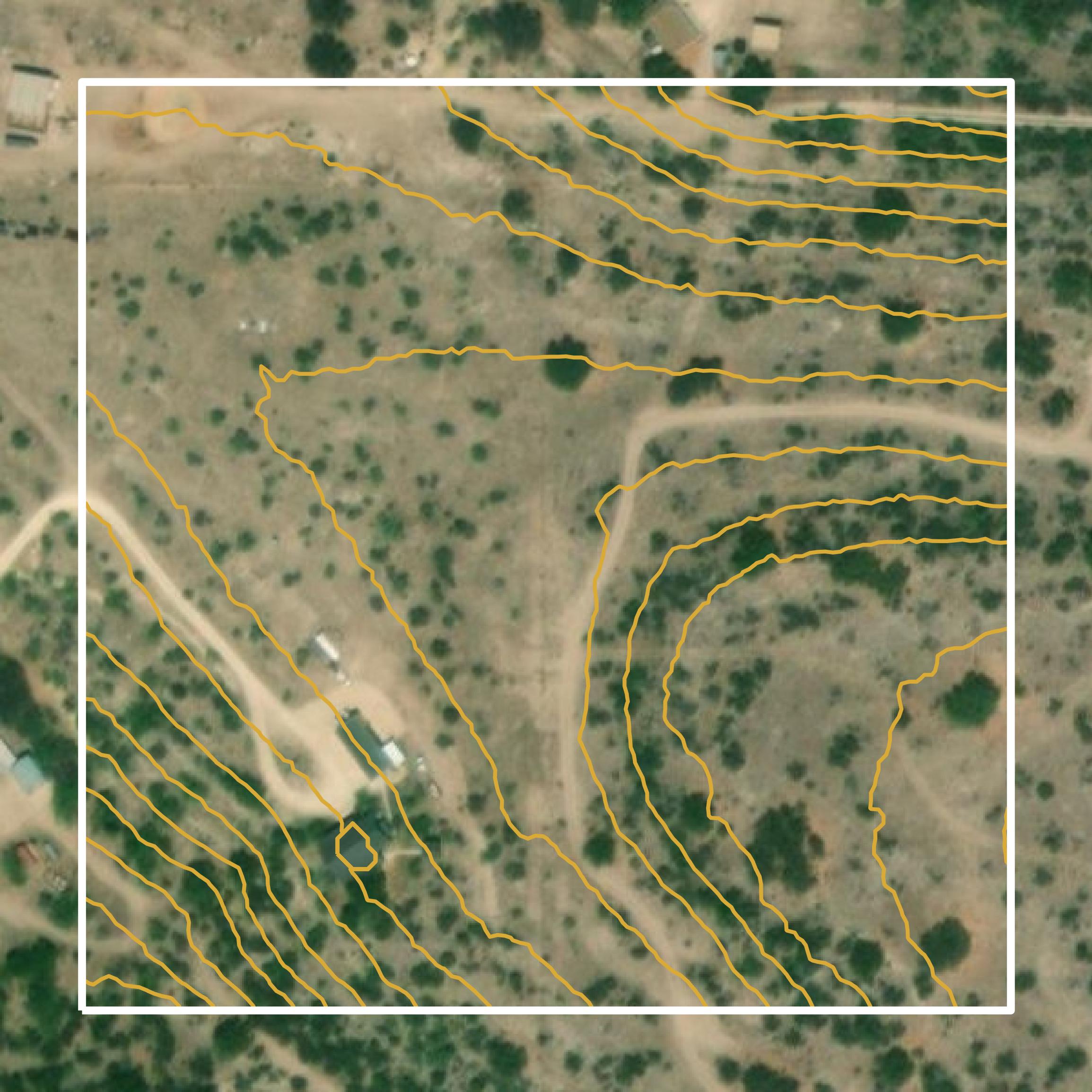 This image shows a contour map in Irion County created using GIS data in Equator.