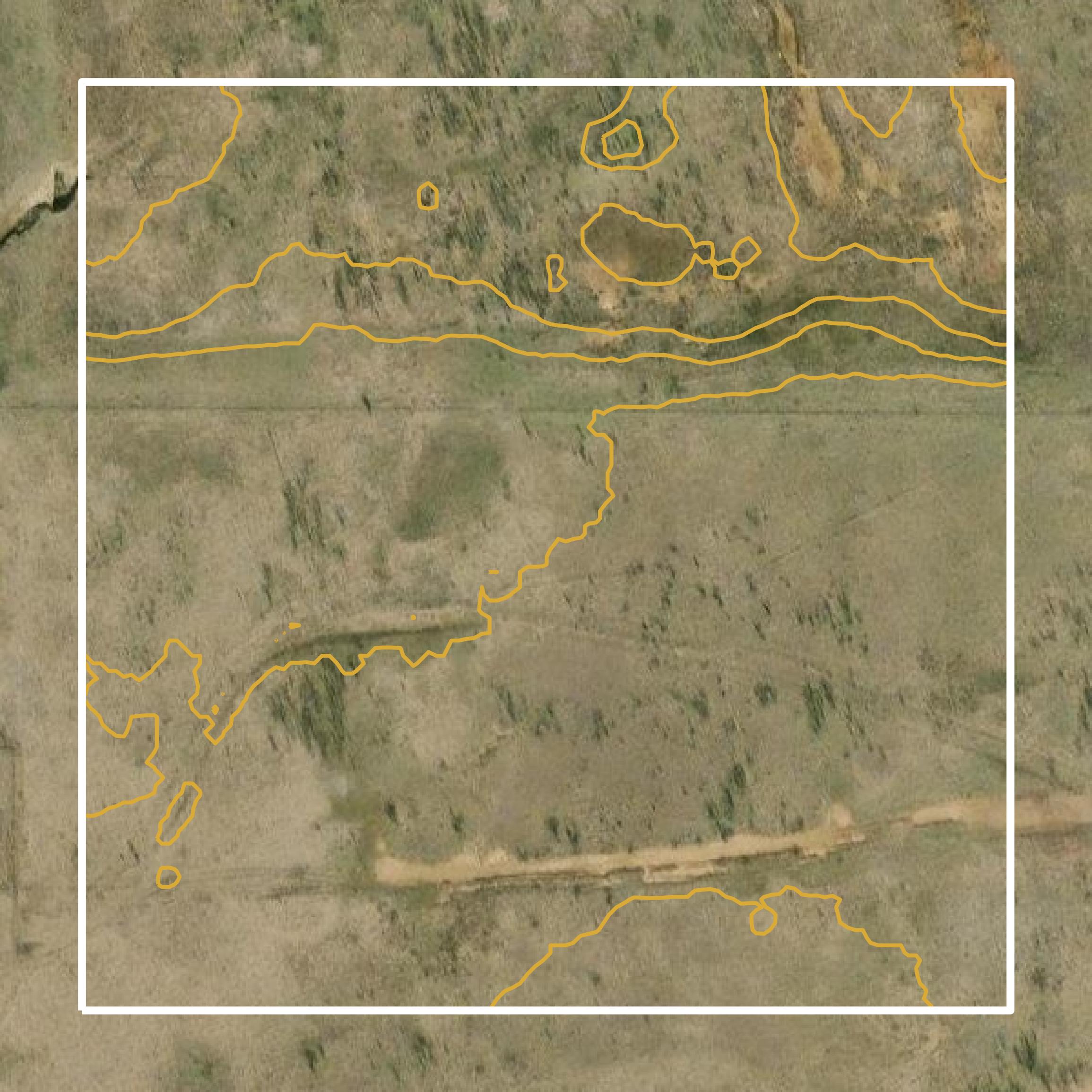 This image shows a contour map in Jack County created using GIS data in Equator.