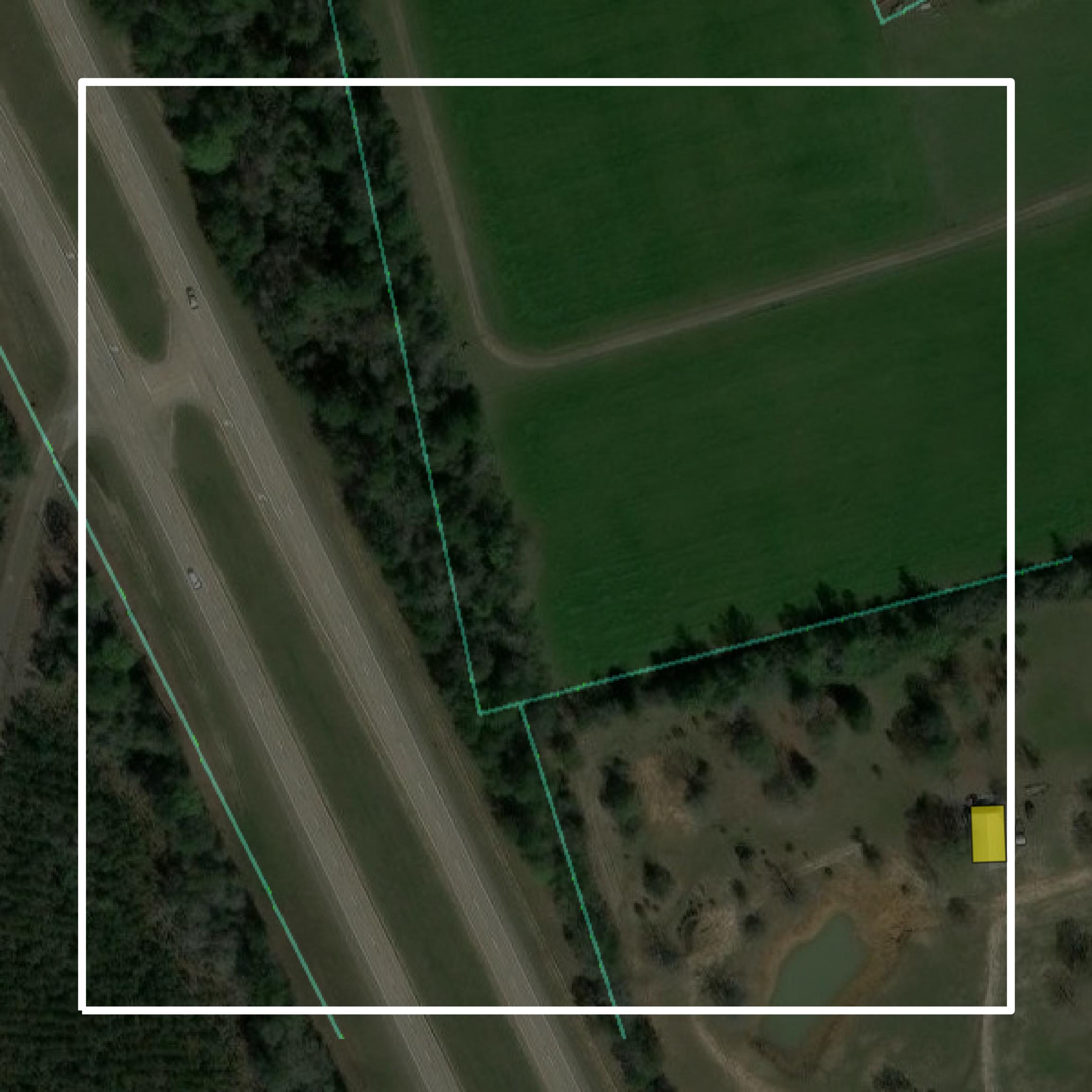 This image shows parcel and building data in Jasper County created using GIS data in Equator.