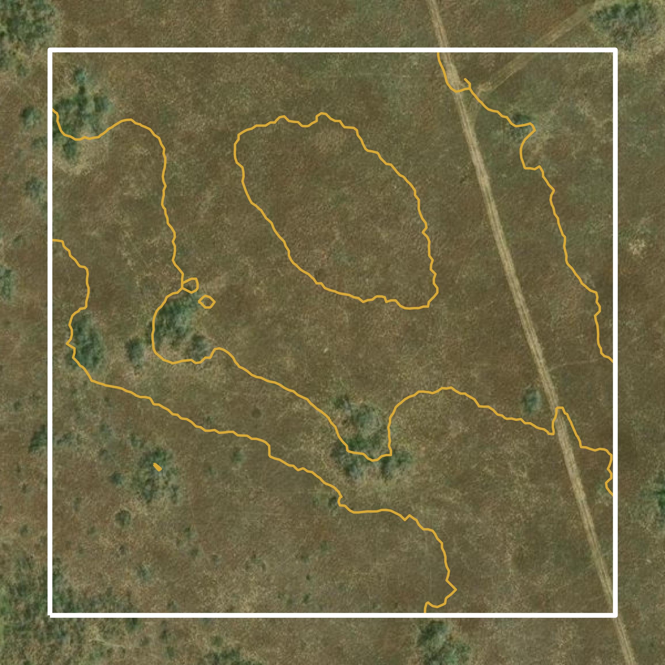 This image shows a contour map in Jim Hogg County created using GIS data in Equator.