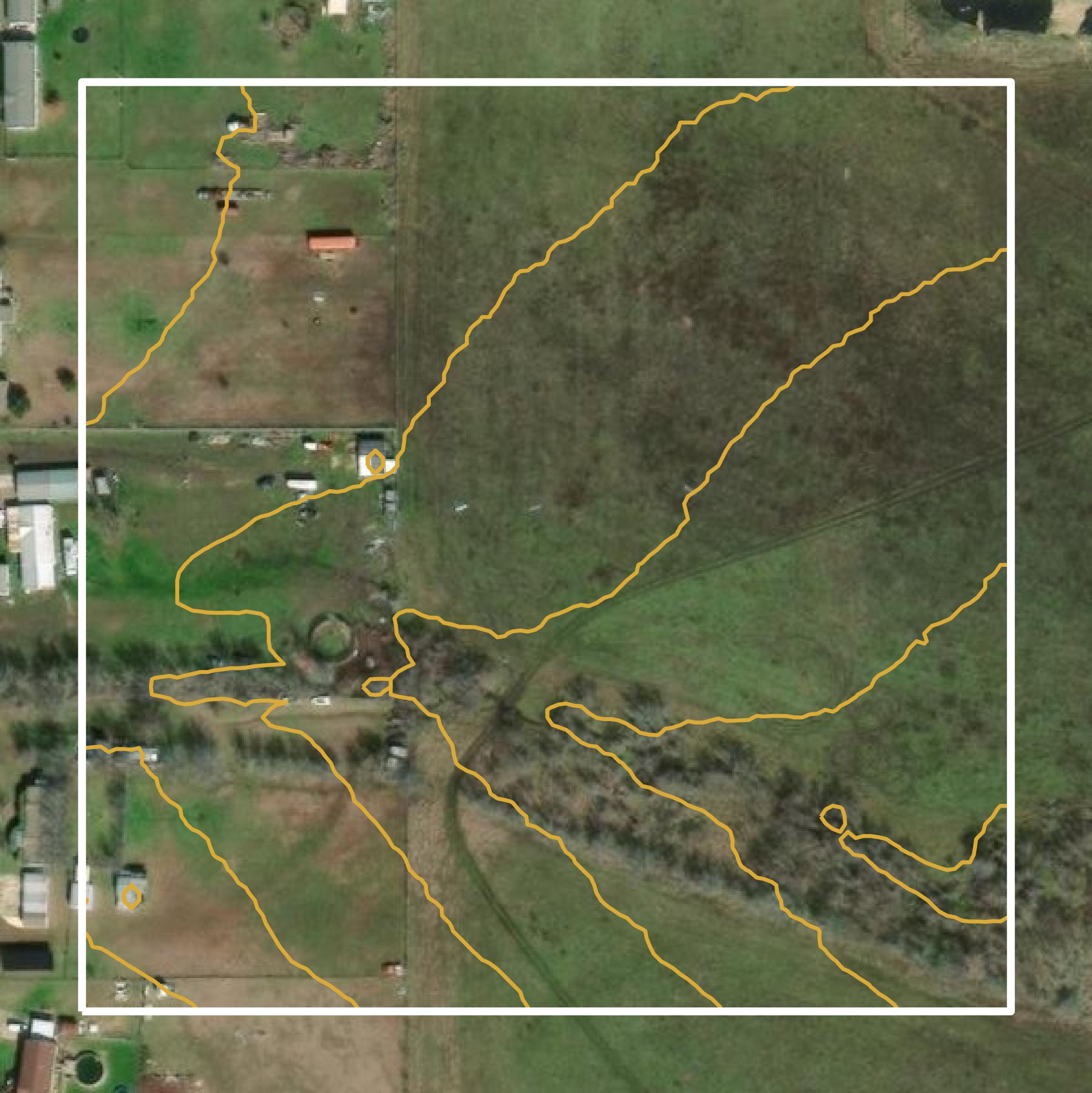 This image shows a contour map in Johnson County created using GIS data in Equator.