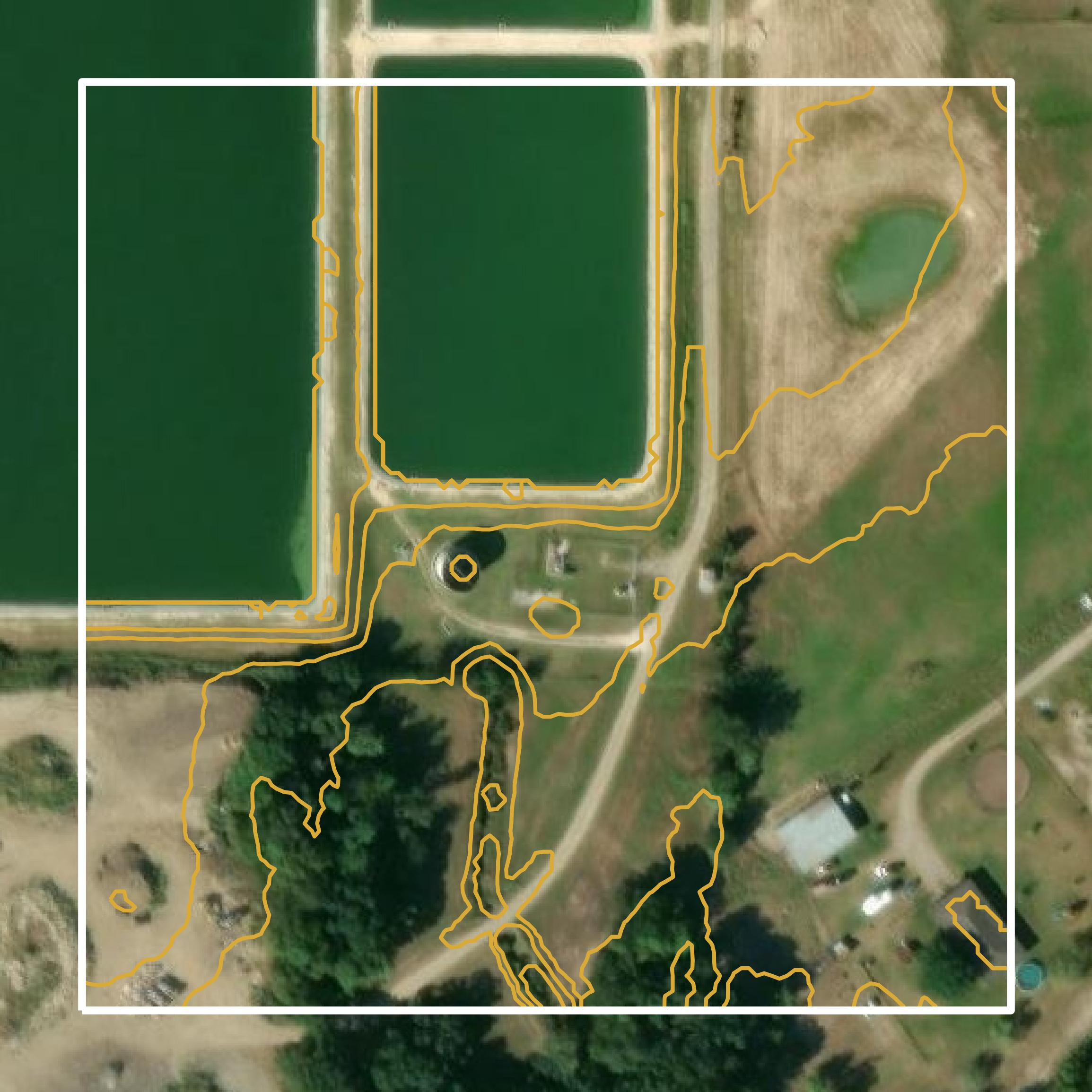 This image shows a contour map in Kaufman County created using GIS data in Equator.